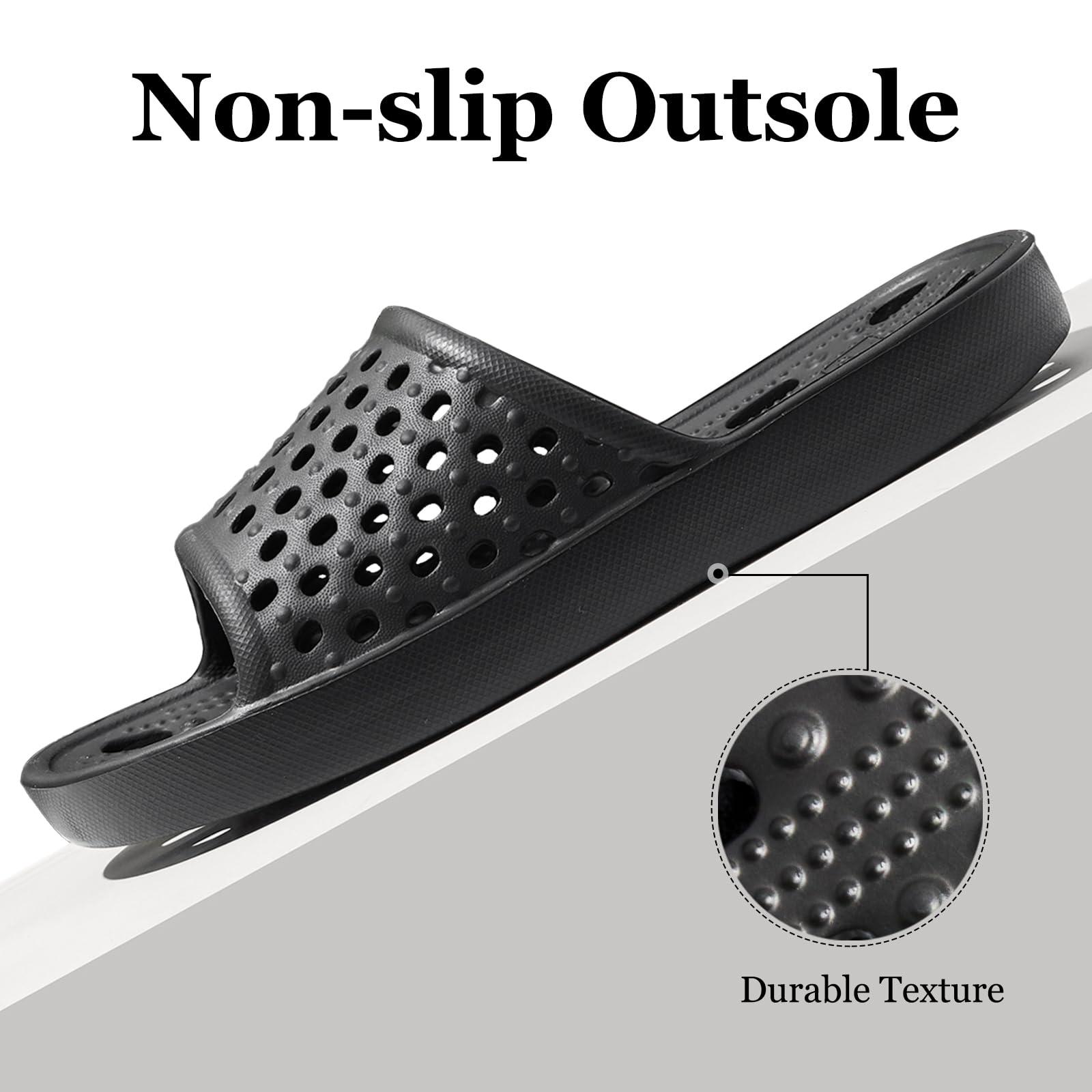 Mens Shower Shoes With Holes Dry Quickly Bath Slippers Womens Non Slip Indoor Home Bedroom Pool Spa Guest College Dorm - Image 3
