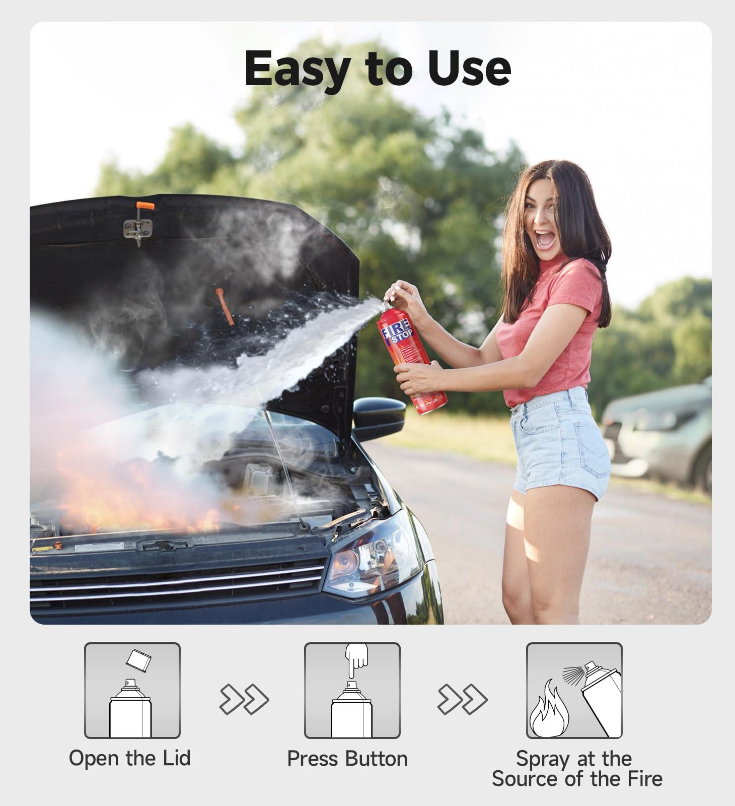 AmzBoom Fire Extinguisher 4-Pack with Mounting Bracket for Home, Kitchen, Car, Grill - Portable Small A, B, C, K Fire Extinguisher - 8-in-1 - Prevents Reignition. - Image 4