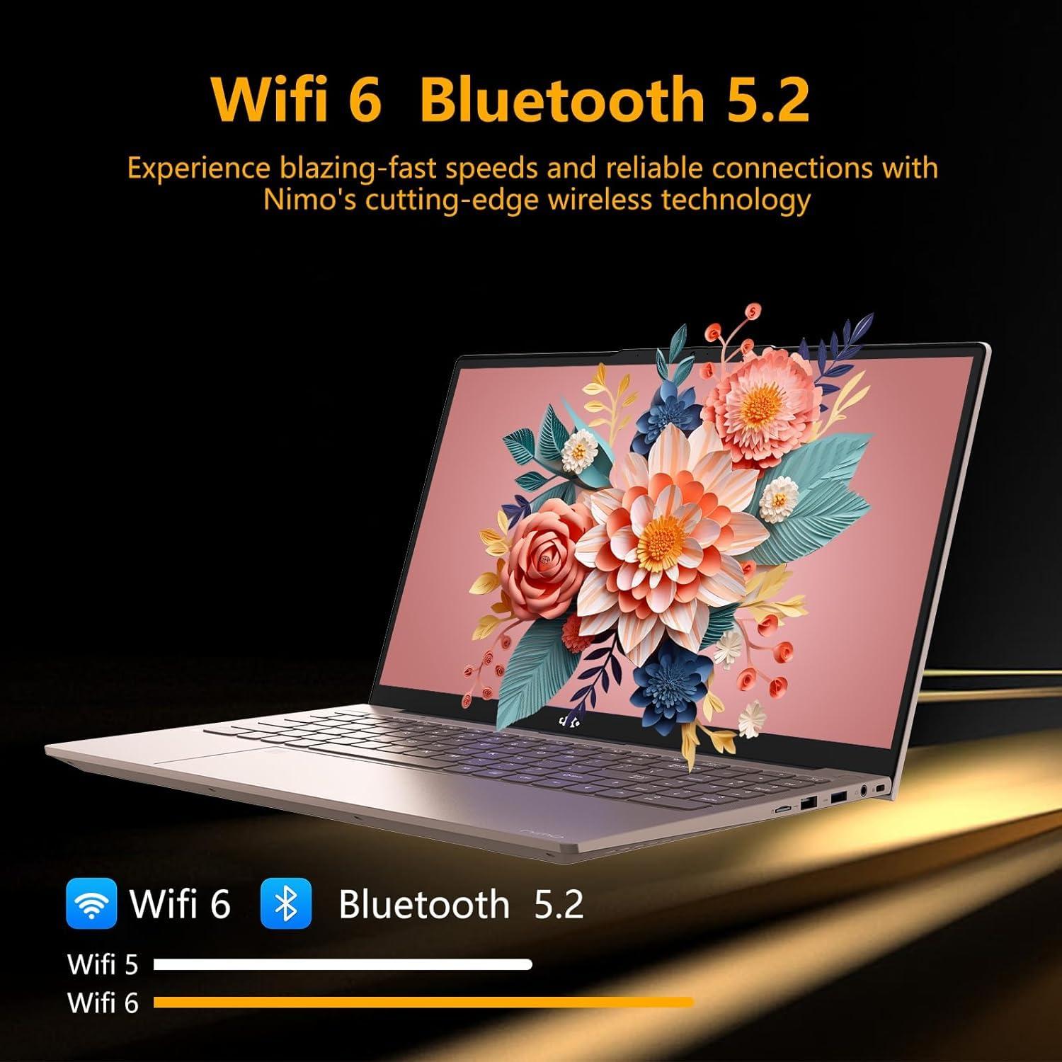 NIMO 15.6 FHD Student Laptop, 16GB RAM, 1TB SSD, Intel Pentium Quad-Core N100(Beat to i3-1115G4, Up to 3.4GHz), 2 Years Warranty, Backlit Keyboard, Fingerprint, Win 11, Rose Gold - Image 9
