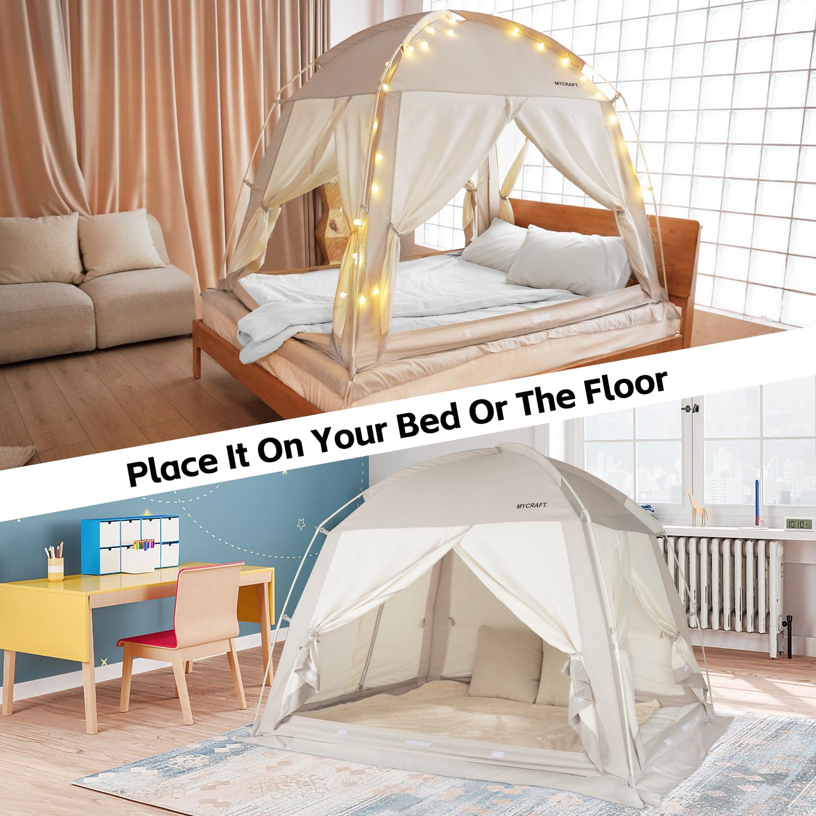Bed Tents Canopy Bed–Privacy Dream Tent for Cozy Indoor Sleeping, Light-Reducing,and Breathable, with 4 Doors Floor Tent Bed–Available in Twin, Full, and Queen Sizes - Image 4