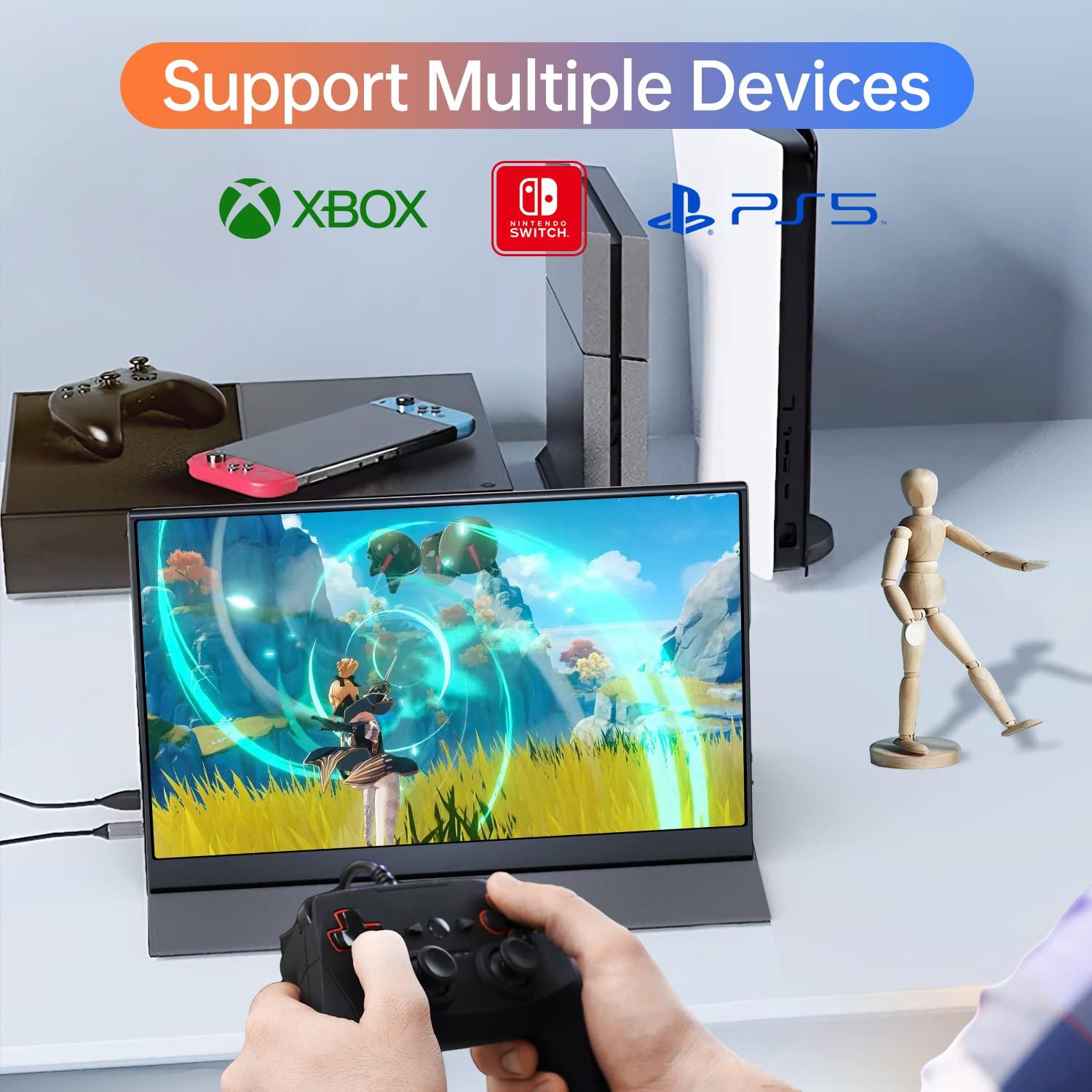 ForHelp 15.6inch Portable Monitor,1080P USB-C HDMI Second External Monitor for Laptop,PC,Mac Phone,PS,Xbox,Swich,IPS Ultra-Thin Zero Frame Gaming Display/Premium Smart Cover - Image 6