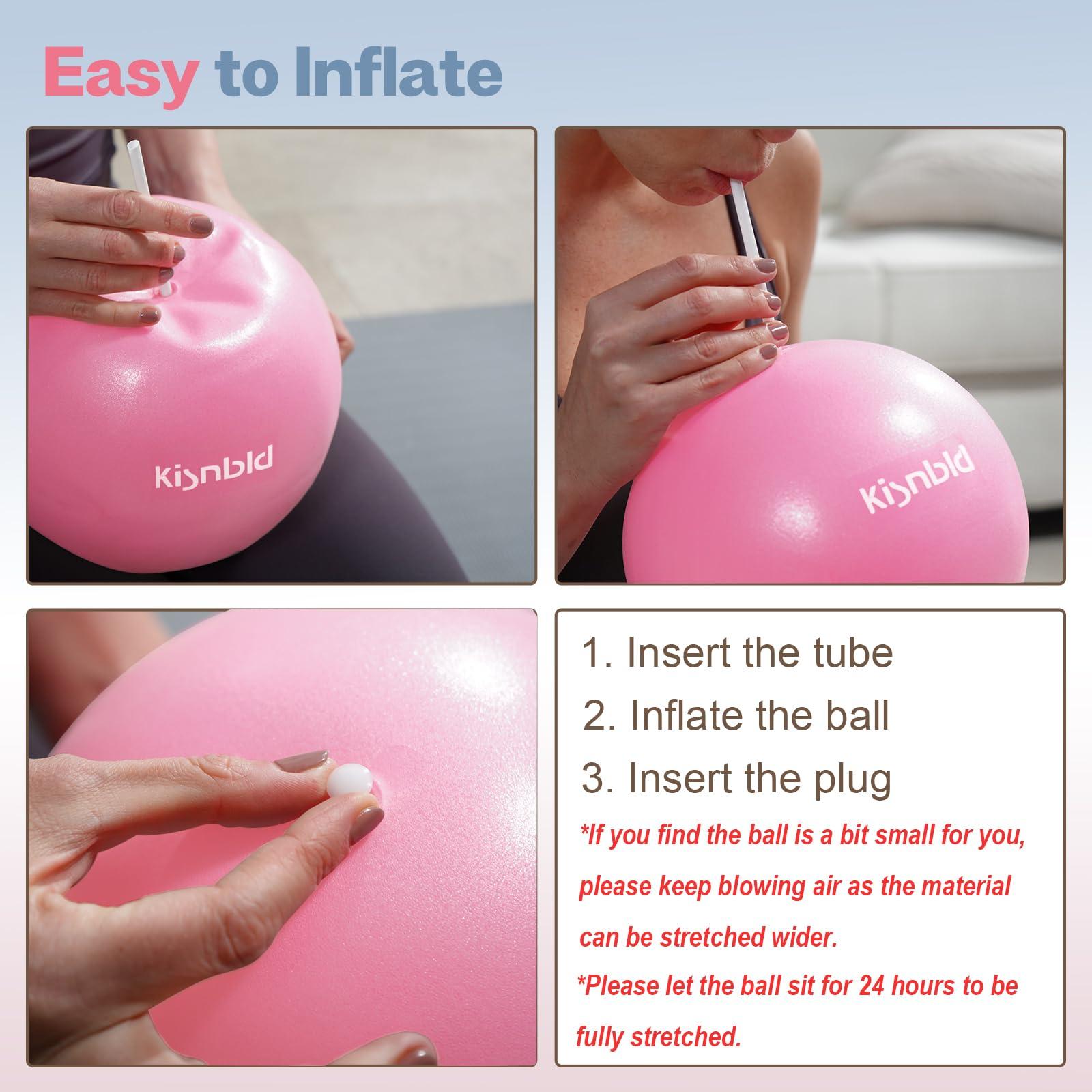 kisnbld Small Exercise Ball, 9 Inch Mini Pilates Ball, Anti Burst and Slip Resistant Mini Yoga Ball for Stability, Fitness, Physical Therapy, Stretching & Core Strength Workout at Home Gym & Office - Image 6