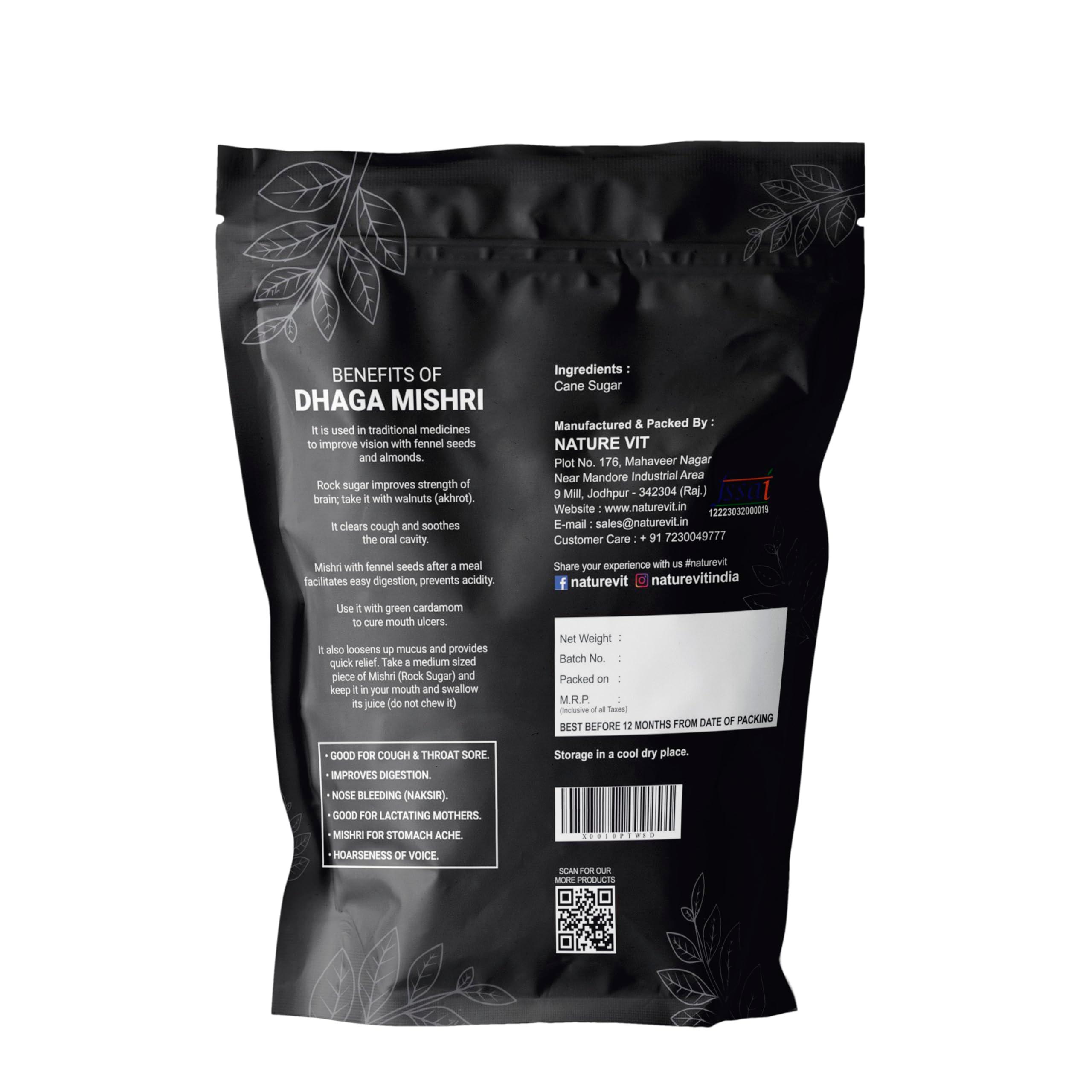 NatureVit Dhaga Mishri, 900g | Rock Sugar | Pure Thread Crystal | Thread Mishri | Crystal Sugar - Image 2