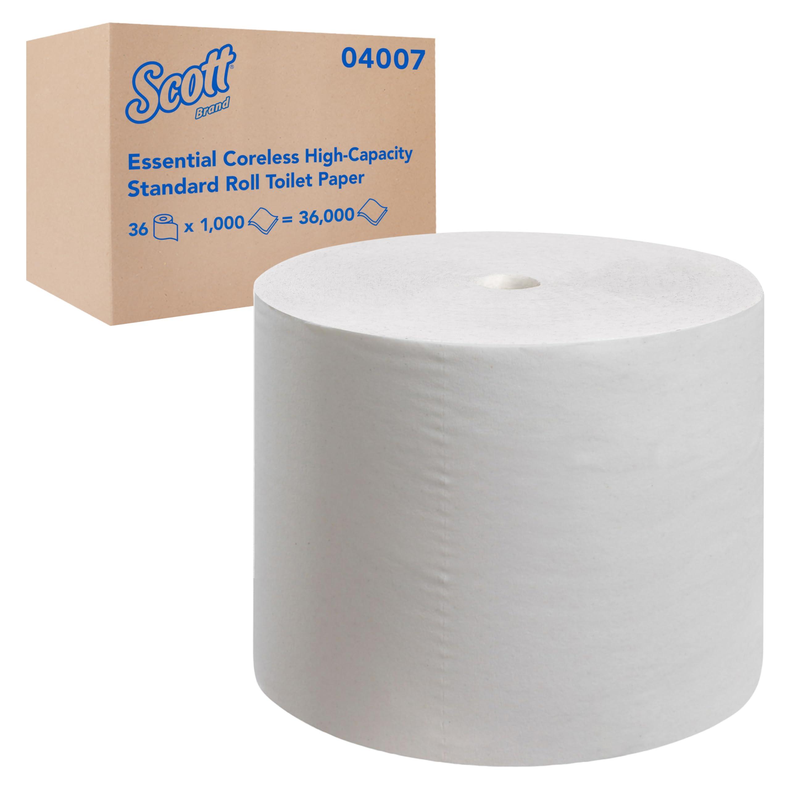 Scott® Essential Coreless High-Capacity Standard Roll Bulk Toilet Paper (04007), 2-Ply, White (1,000 Sheets/Roll, 36 Rolls/Case, 36,000 Sheets/Case) - Image 2