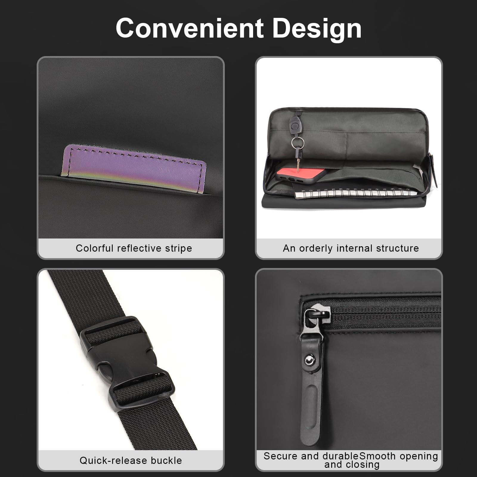 Lemuvlt Waterproof messenger bag shoulder bag mens purse pad phone crossbody bag for Commuting,12 x 8 x 3 in - Image 7