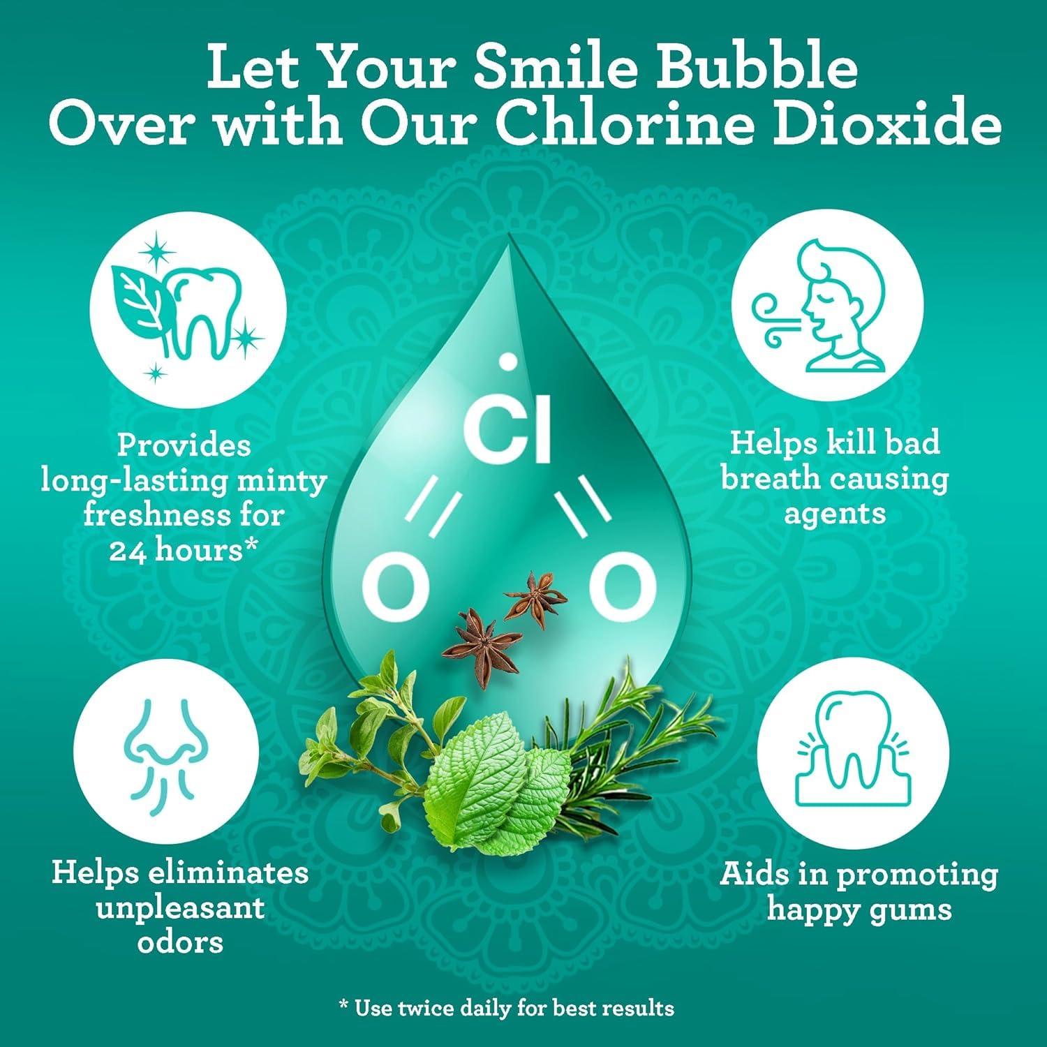 GuruNanda Fresh Breath Mouthwash, ADA-Accepted, Alcohol & Fluoride-Free, Sodium Chlorite, Essential Oils & Vitamins, 12-Hrs Fresh Breath, Wild Mint, 16 oz - 2 Pack - Image 4
