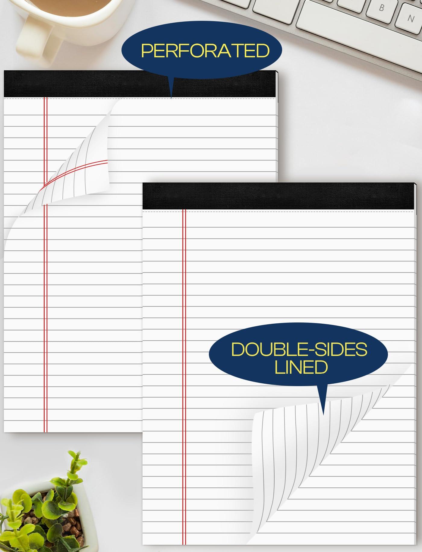 6 Pack 8.5 x 11 Legal Pads for Office Supplies Paper Pads 8.5 x 11 White Note Pads for Work Lined Writing Pads Notebook White Legal Pads Wide Ruled Notepads 30 Sheets Per Writing Pad Legal Note Pad - Image 5