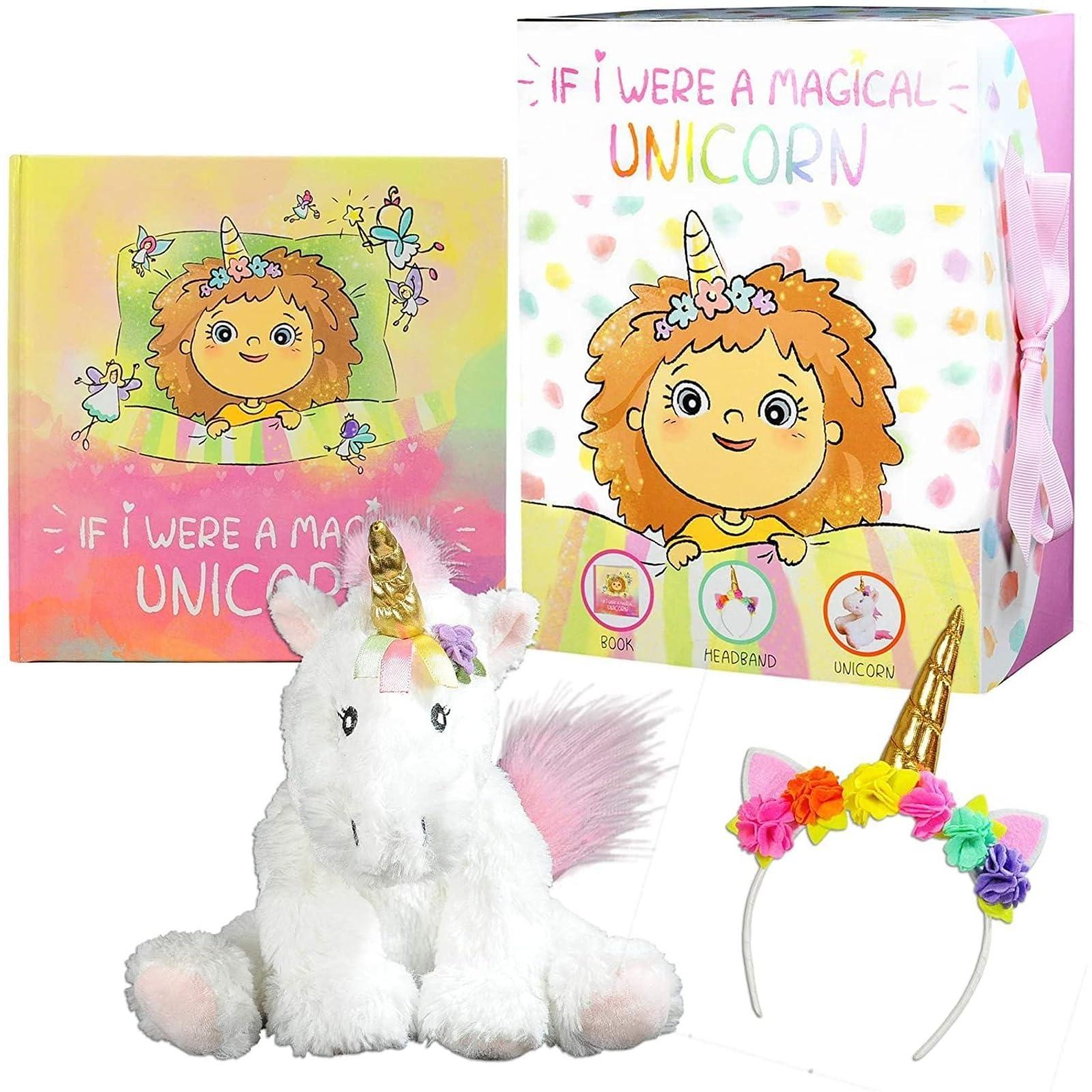 Tickle & Main 3 Pieces Unicorn Gift Sets for Girls Age 3 or Up, with Rainbow Horn Headband, Animal Plushie Toy and Storybook Set - Image 3