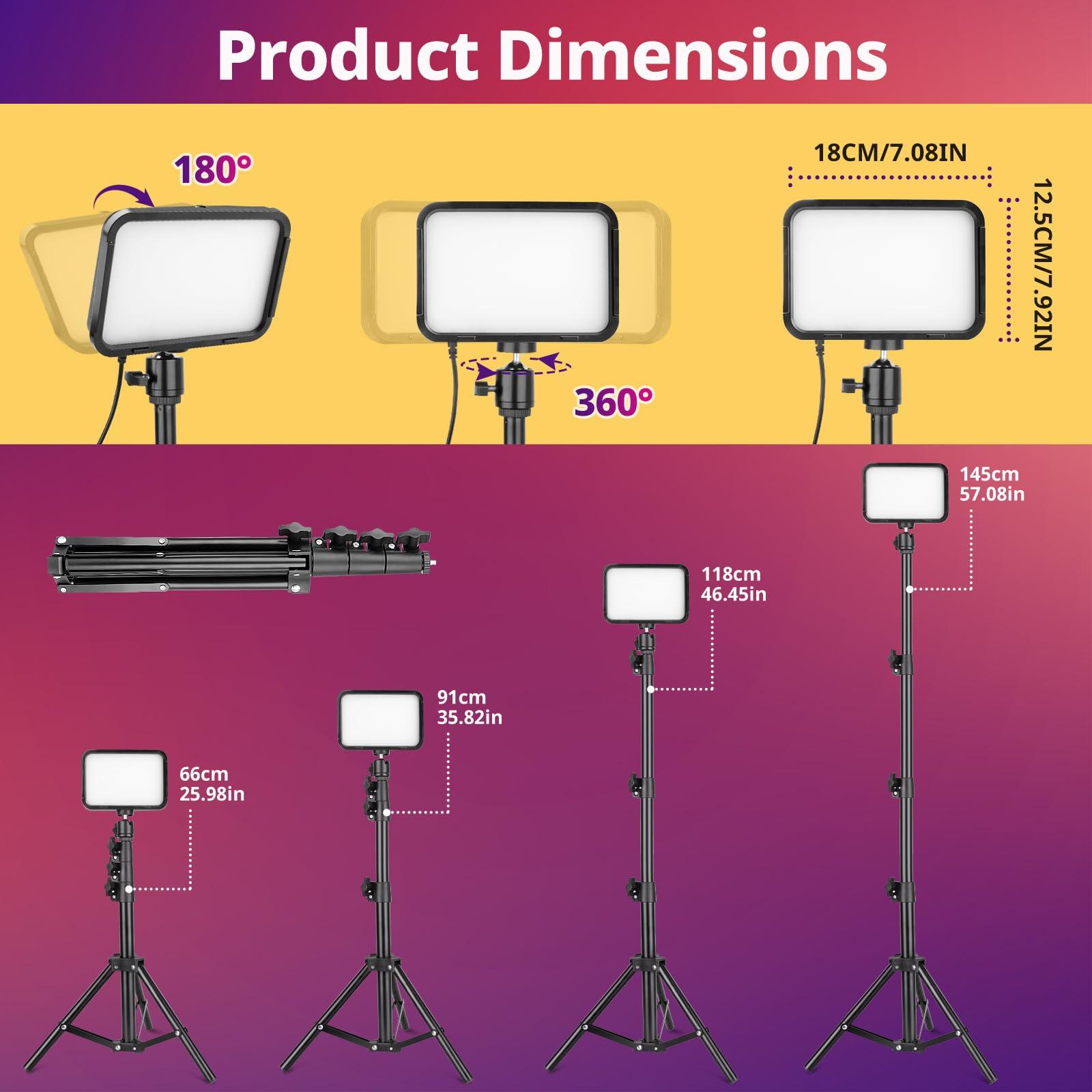 Torjim RGB Photography Video Lighting, Studio Lights with Adjustable Tripod Stand - 16 Color Lighting for Video Recording/YouTube/TikTok/Live Streaming/Make up/Vlogging - Image 4