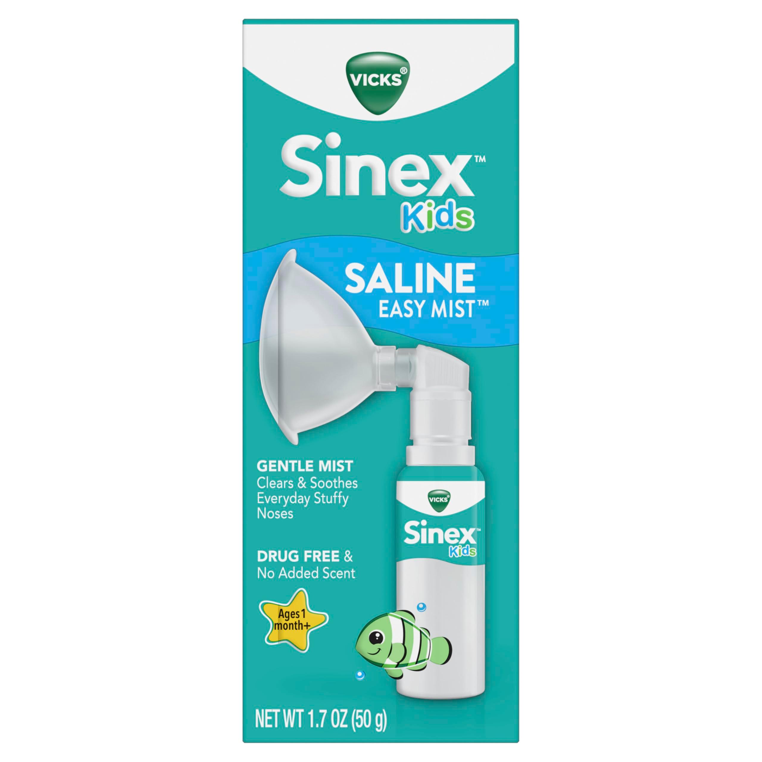 Vicks Sinex Kids Saline Easy Mist, Drug Free Saline, Ages 1 Month+, Gently Clears and Soothes Everyday Stuffy Noses, Safe for Daily Use, 1.7 OZ - Image 12
