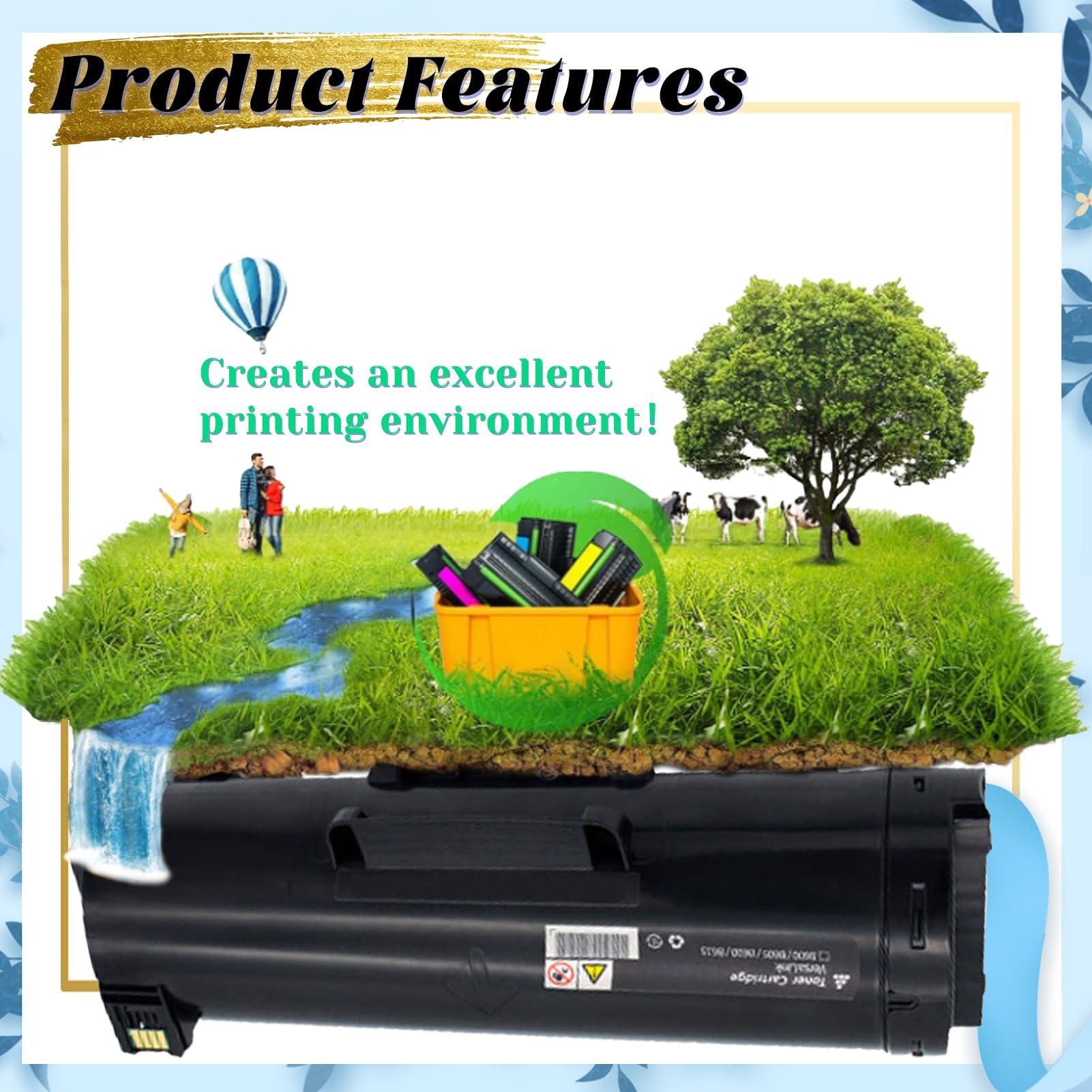 PSHYYQ B600 Toner Cartridge for Xerox Printer Replacement for 106R03942 Toner Cartridge,works for VERSALINK B600 B605 B610 B615 black 2 pack - Image 5