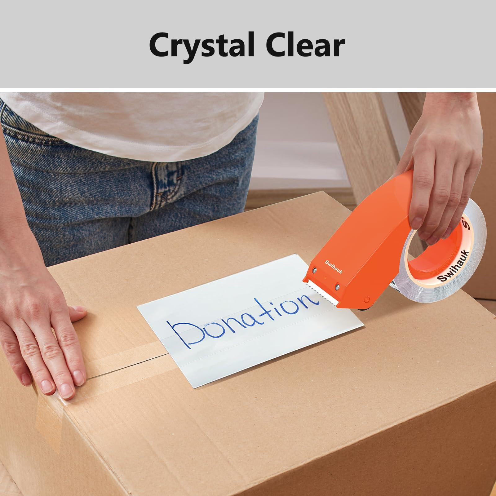 1.88 in x 66.6 YDs Clear Heavy Duty Packing Tape with Dispenser, Strong & Durable Shipping Tape, Packaging Tape, Packing Tape Dispenser Gun for Packing Boxes, Moving Supplies, Shipping and Mailing - Image 6