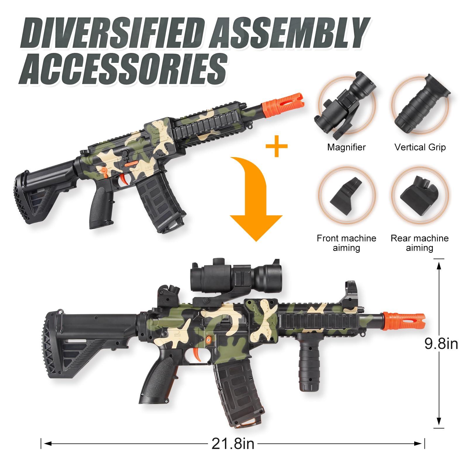 Realistic Toy Foam Blaster Gun - Electric Sniper Rifle with Scope 120 Soft Bullets 3 Magazines, Automatic Dart Gun for Boy Ages 8-12 Years Old, Indoor Outdoor Gifts for Adult Kid Christmas Birthday - Image 3