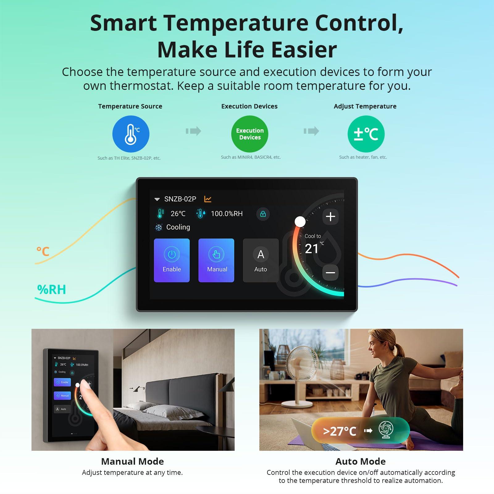SONOFF NSPanel Pro 120 Smart Home Control Panel, Integrate Zigbee Gateway with Home Security, 4.7-inch large display with Monitoring energy use, Viewing cameras, Thermostat, Browsing the web(Black) - Image 7