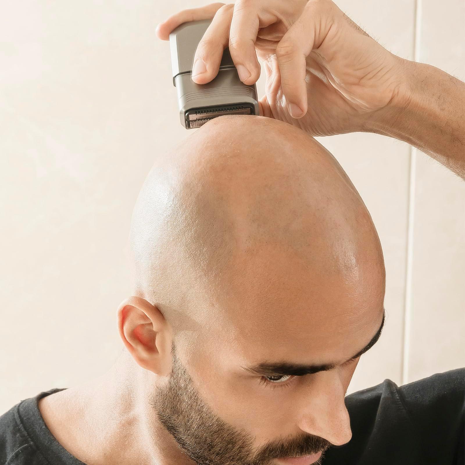 Compact Electric Shavers for Men Face - Portable Travel Electric Razors for Mens Bald Head Waterproof Wet/Dry - Dual-Action Blades for Close Stubble Shaving - USB-C Rechargeable - Image 3