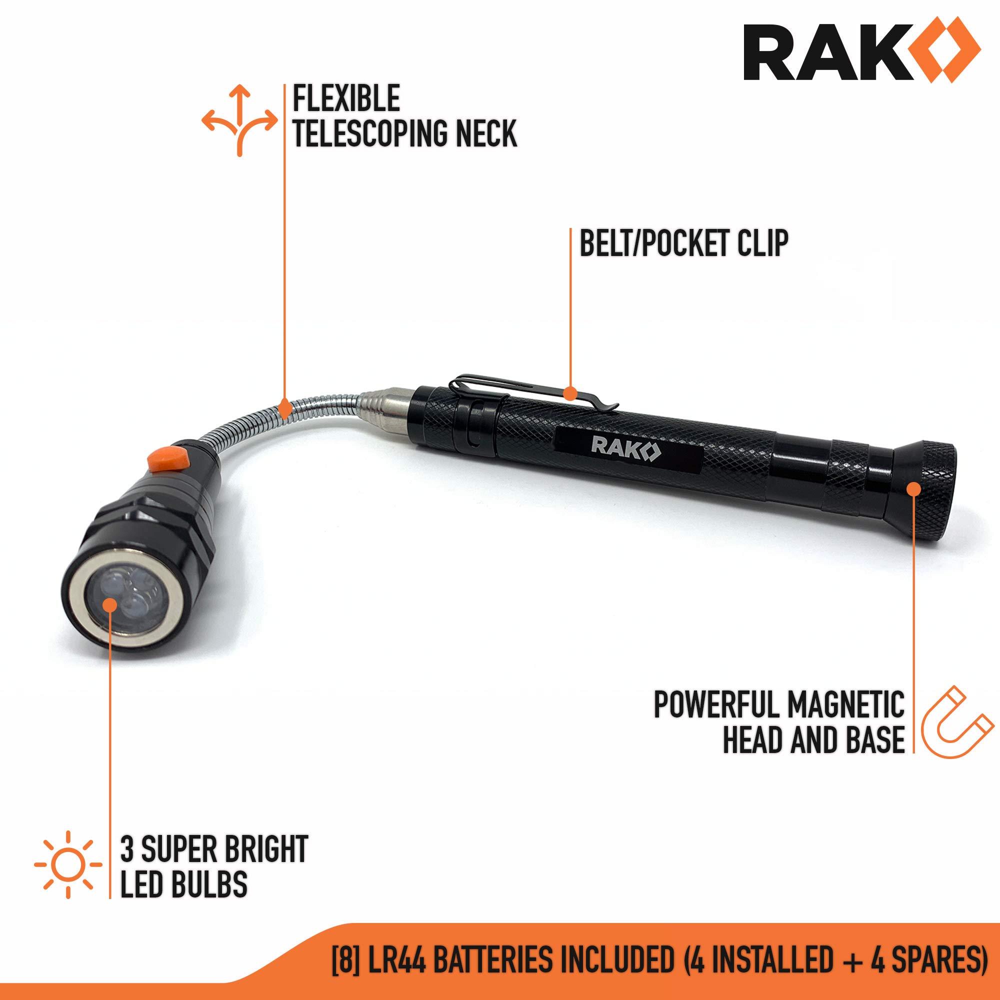 RAK Magnetic Pickup Tool Gifts for Men - Telescoping Magnet with LED Flashlight and 22 Inches Extendable Neck, Cool Magnetic Flashlight Gifts for Dad, Husband, Grandpa, Handyman - Image 4