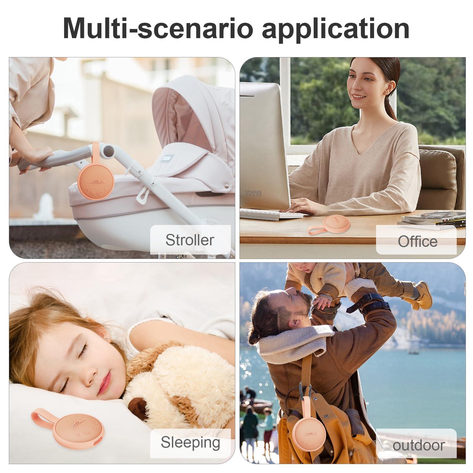 White Noise Sound Machine, Portable Sound Machine for Sleeping Adults & Baby, with Bluetooth 5.1/24 Soothing Sounds/Battery Powered/3 Timer Memory Function for Office/Bedroom/Travel（Orange） - Image 7