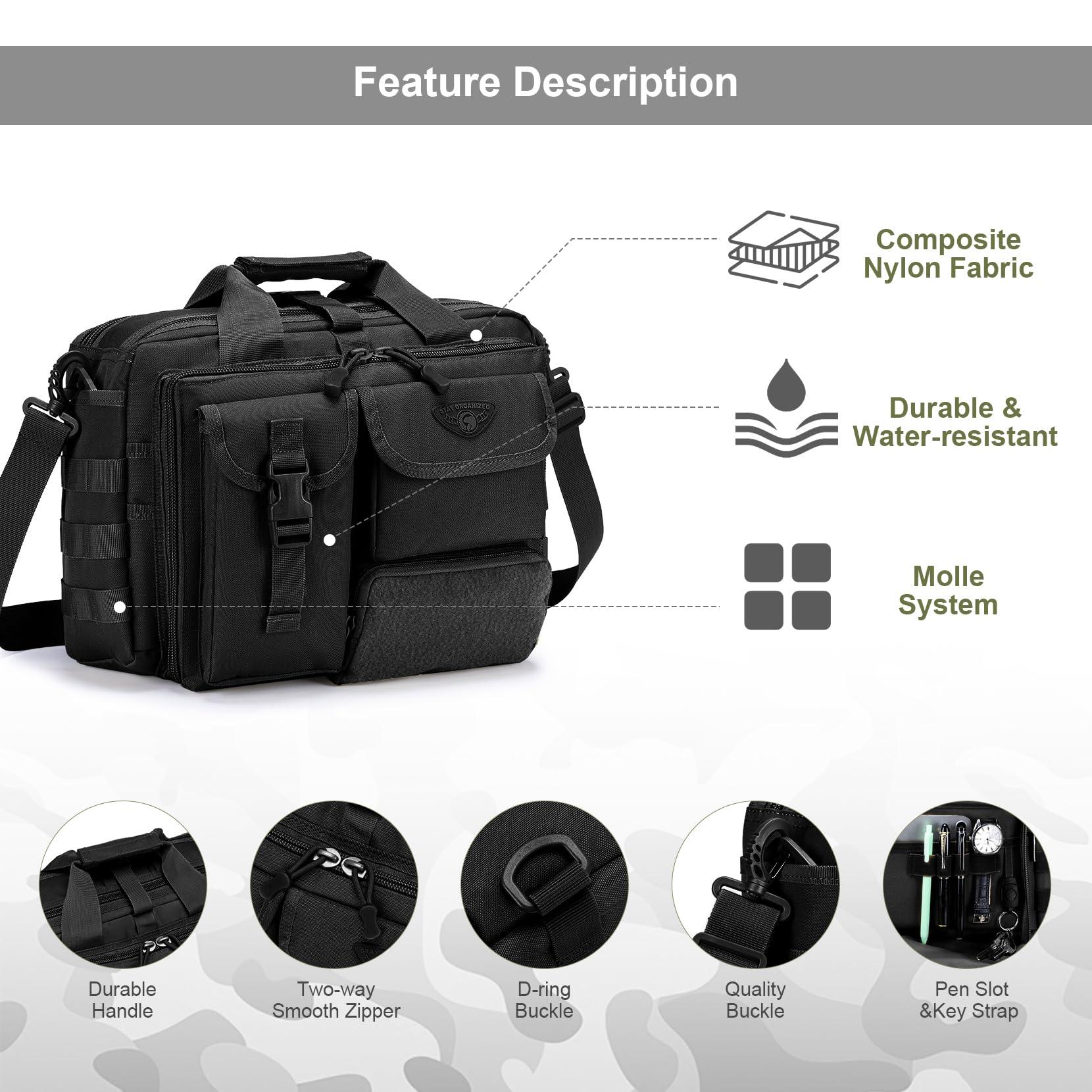 Stypos Tactical Messenger Bag, Tactical Briefcase for Man Military Laptop Bag 15.6/17.3 Inch Messenger Shoulder Bag - Image 5