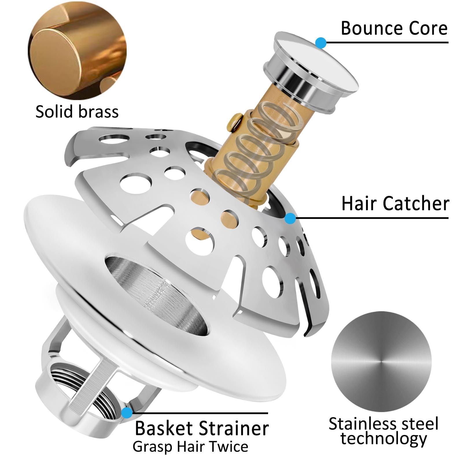 AzWzz Bathroom Sink Stopper,Sink Hair Catcher,Bathroom Sink Drain Strainer Pop Up Drain Cover Plug,Universal for 1.1 to 1.65in Sink Drain Hole - Image 5