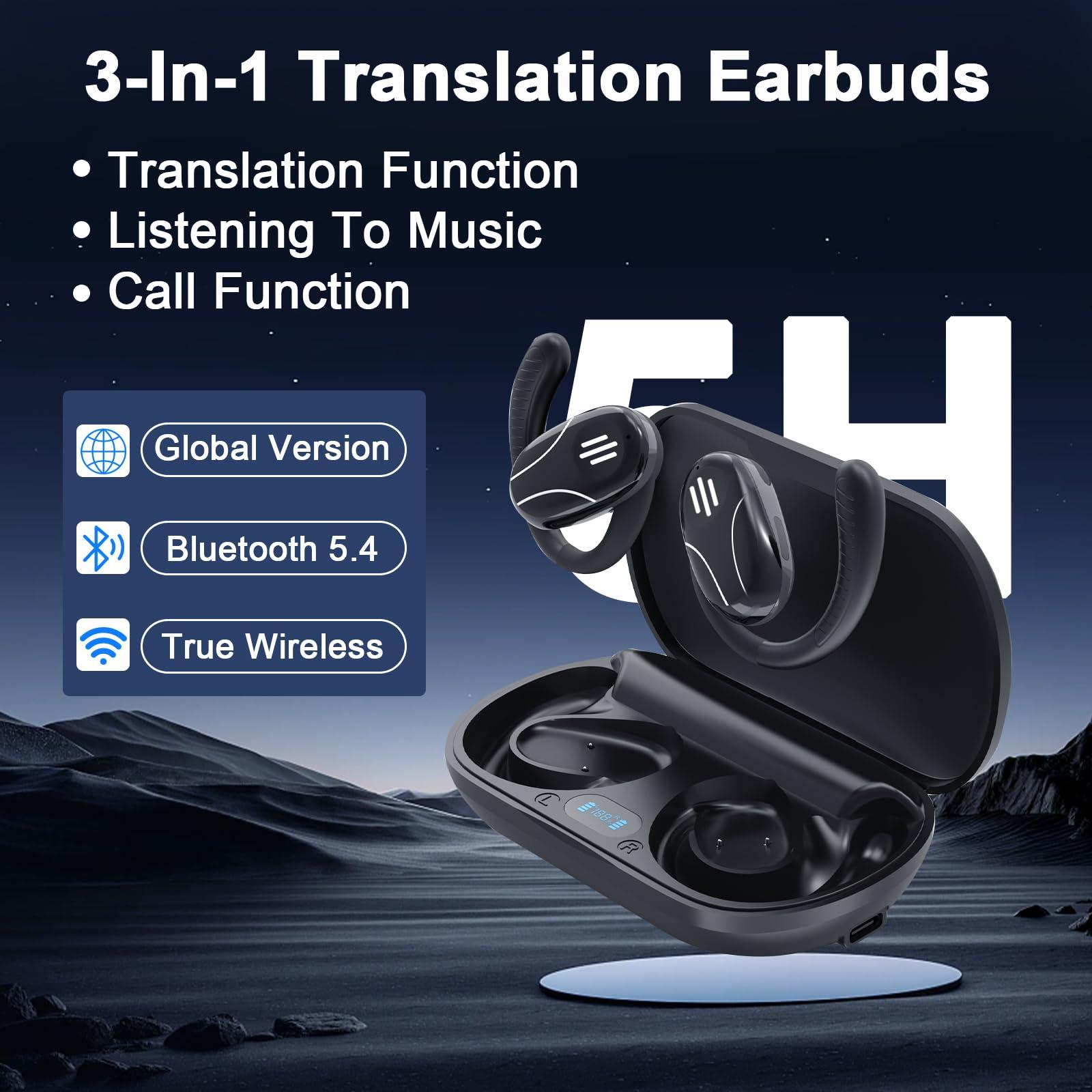 Language Translator Earbuds, 3-in-1 AI Translation Earbuds Real Time Supports 144 Languages Translate Headphones Two Way Online Bluetooth Instant Voice Translation Device for iOS & Android - Image 2