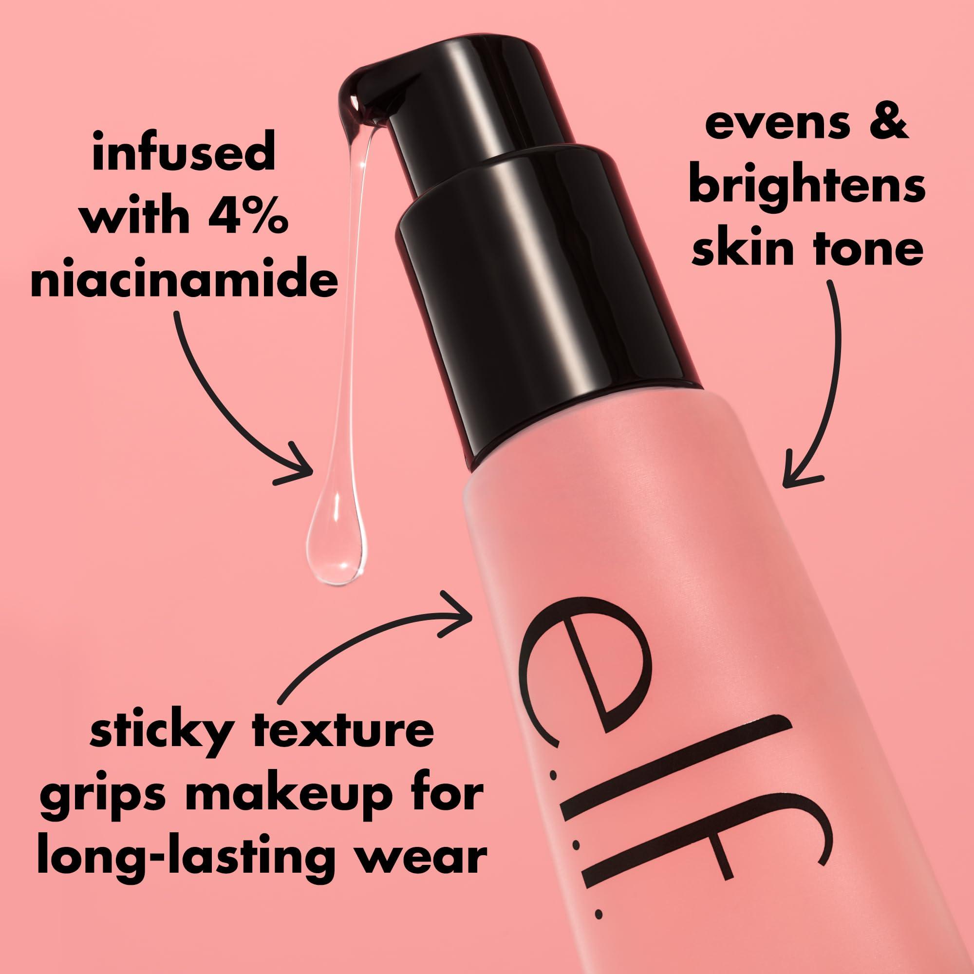 e.l.f. Power Grip Primer + 4% Niacinamide, Gel-Based & Hydrating Face Primer, Evens Skin & Brightens, Grips Makeup, Vegan & Cruelty-Free, 0.8 Fl Oz - Image 5
