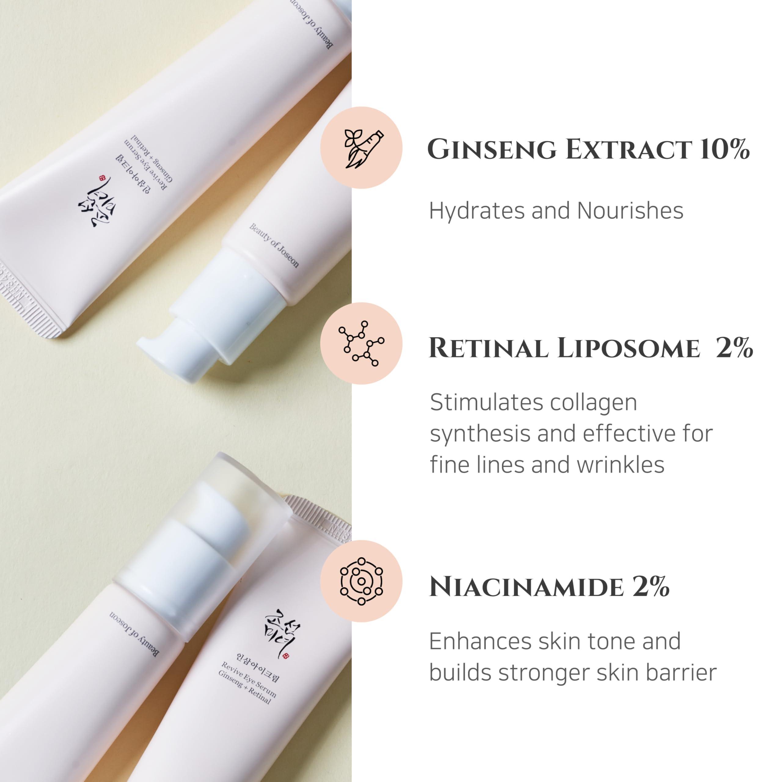 Beauty of Joseon Revive Eye Serum with Retinal Niacinamide Correction for Puffy Eye Bags Fine Lines Dark Circles Wrinkles, Korean Skin Care 30ml, 1 fl.oz - Image 2
