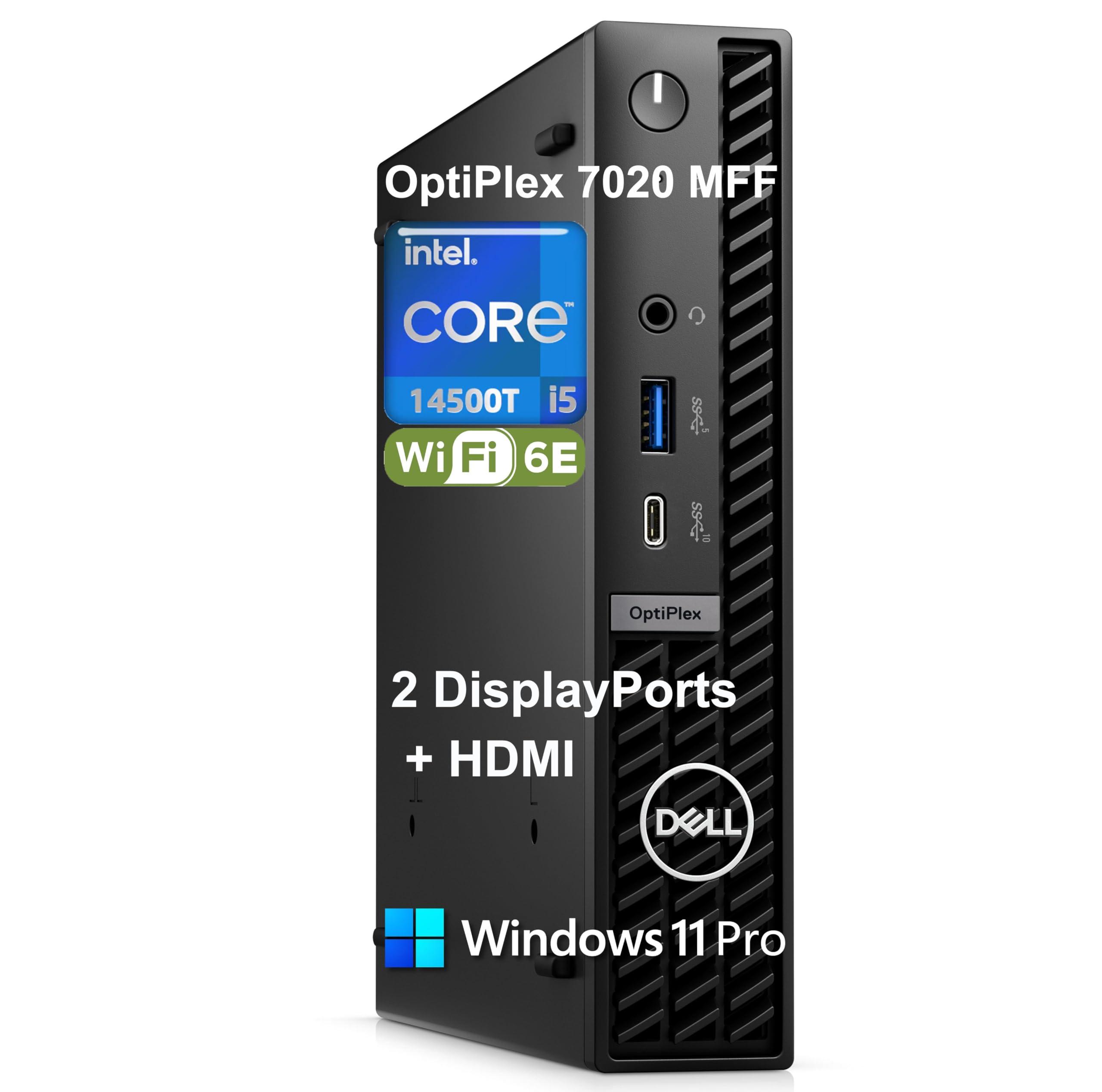 Dell OptiPlex 7020 MFF Micro Form Factor Mini Business Desktop Computer, 14th Gen Intel 14-Core i5-14500T (Beat i7-13700T), 16GB DDR5 RAM, 512GB PCIe SSD, WiFi 6E, 2 DisplayPorts + HDMI, Win 11 Pro