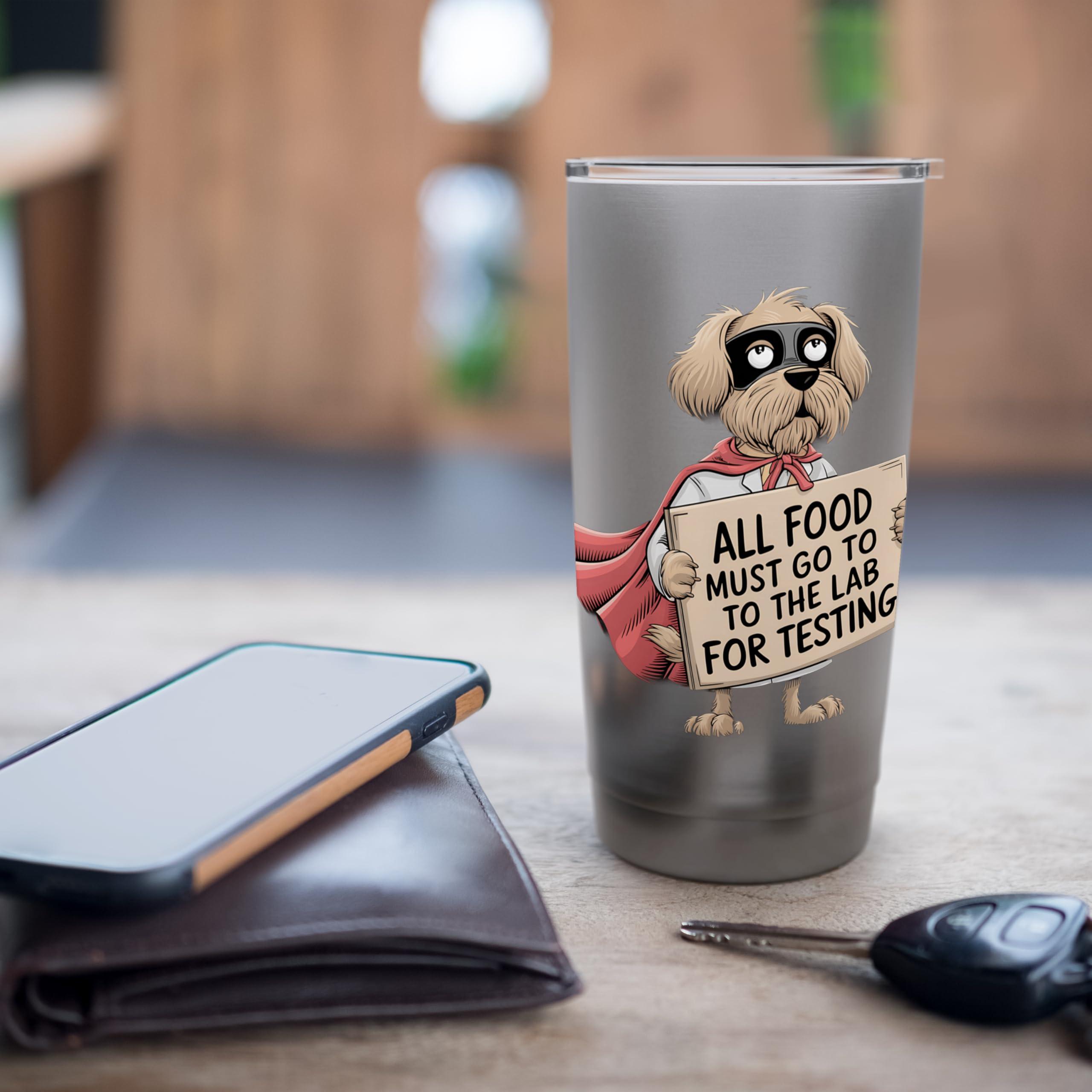 All Food Must Go to the Lab Funny Superhero Dog Stainless Steel Insulated Tumbler - Image 7