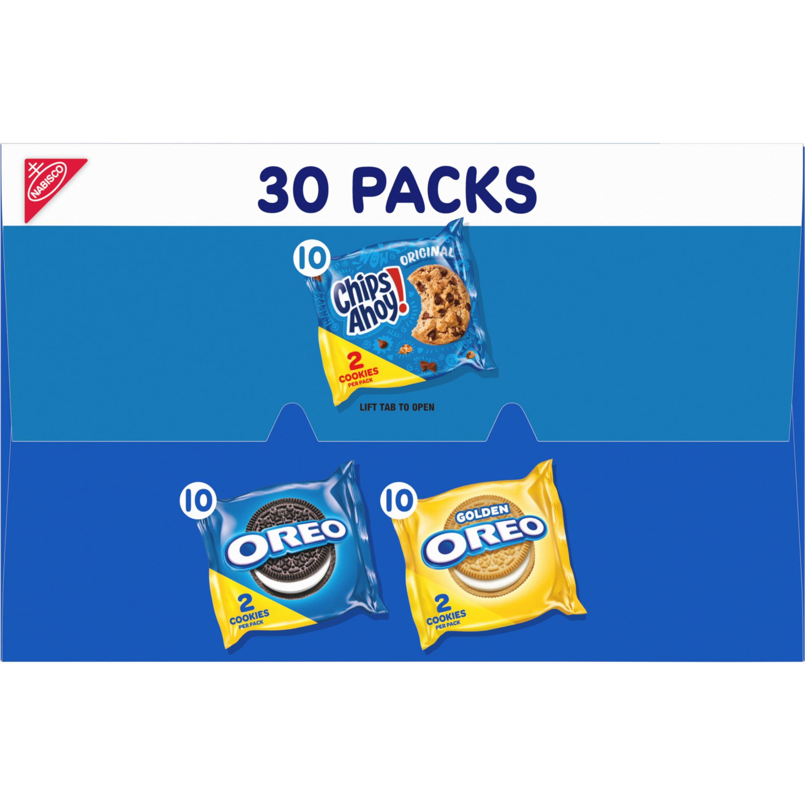 Nabisco Sweet Treats Cookie Variety Pack OREO, OREO Golden & CHIPS AHOY!, 30 Snack Packs (2 Cookies Per Pack) - Image 15