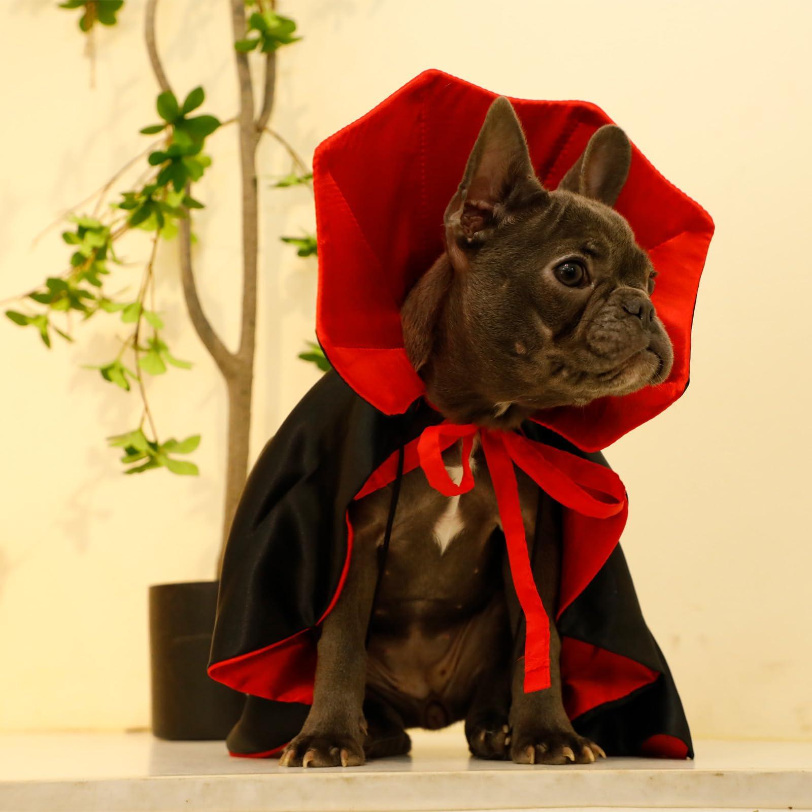 Dog Cat Vampire Cloak Costume for Small Medium Large Dogs Cats, Halloween Dog Costumes Cat Vampire Cloak - Image 6