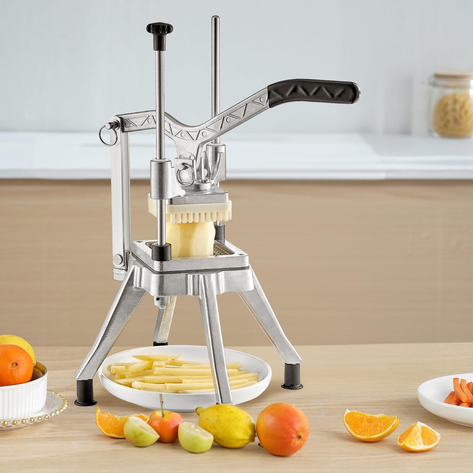 VEVOR Commercial Vegetable Chopper w/ 4 Replacement Blades, Stainless Steel French Fry Cutter Potato Dicer & Fruit Slicer for Restaurants & Home Kitchen - Image 2