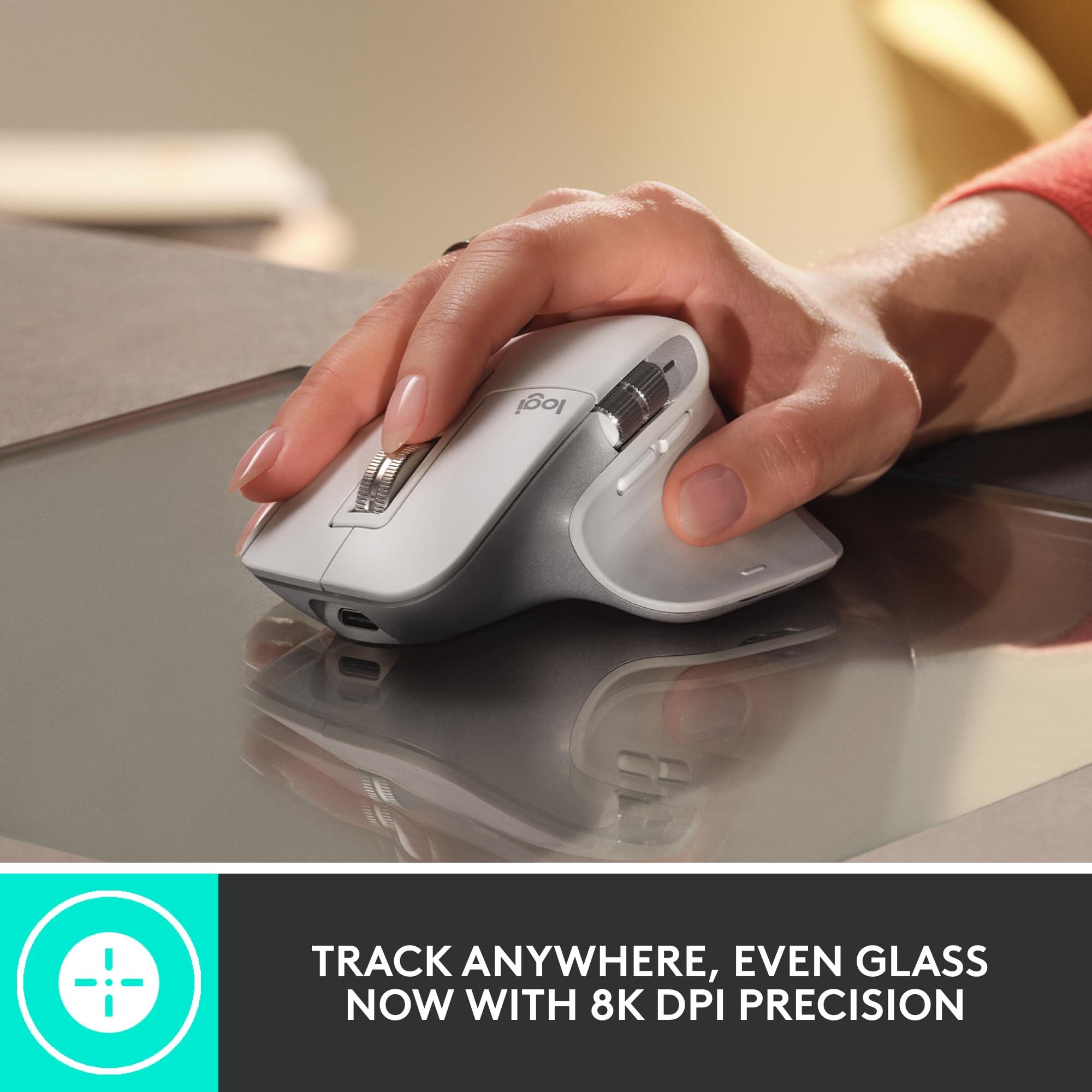 Logitech MX Master 3S Wireless Mouse, Ultra-fast Scrolling, Ergo, 8K DPI, Track on Glass, Quiet Clicks, USB-C, Bluetooth, Windows, Linux, Chrome - Graphite - Image 2