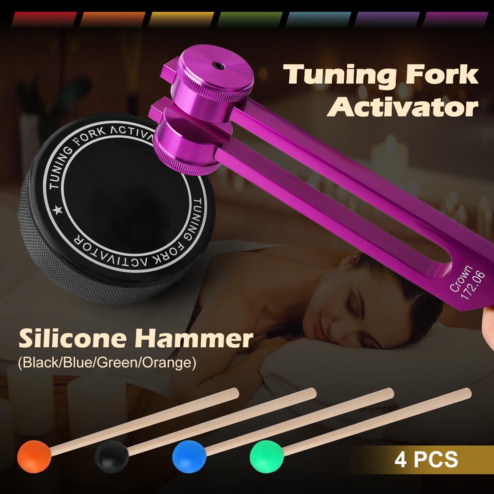 TENFLY Chakra Tuning Forks Set for Healing, 7 Chakra+1 Soul Purpose Weighted Tuning Forks for DNA Healing, Chakra, Sound Therapy etc, Multicolour(126.22 Hz, 136.1 Hz, 141.27 Hz, 172.06 Hz etc) - Image 3