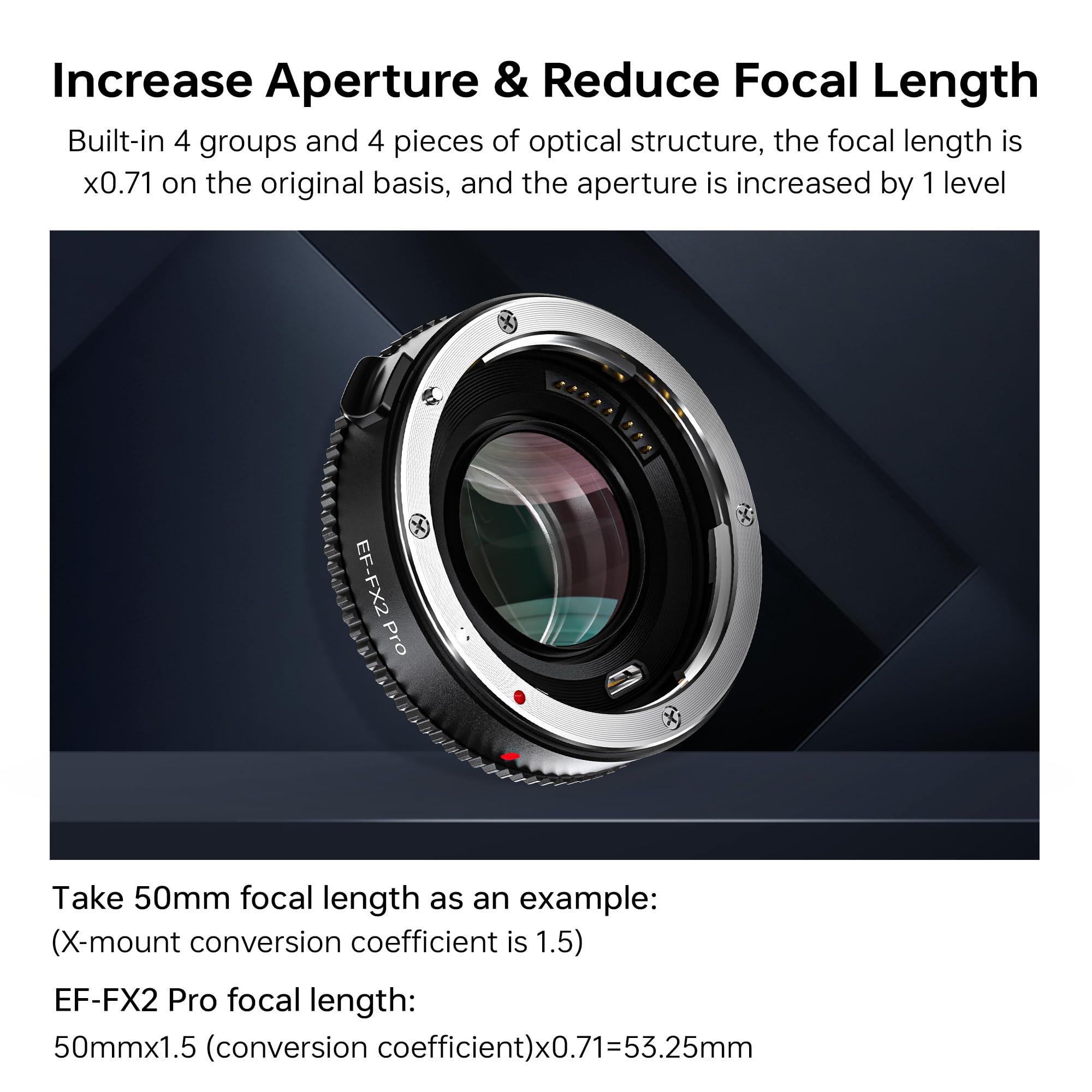 VILTROX EF-FX2 Pro Auto Focus Lens Adapter 0.71x Focal Reducer Speed Booster Adapter Compatible with Canon EF Mount Lens to Fuji X-Mount Camera X-T3 X-T2 X-T20 X-T10 X-T100 X-PRO 2 X-E3 X-A20 - Image 2