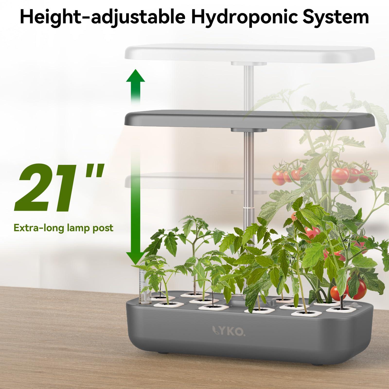 LYKOCLEAN Hydroponics Growing System 12 Pods, Indoor Herb Garden with Grow Light Water Pump Automatic Timer, Smart Indoor Gardening System for Salad Lettuce, Fruit, Vegetable Plant, Grey - Image 5