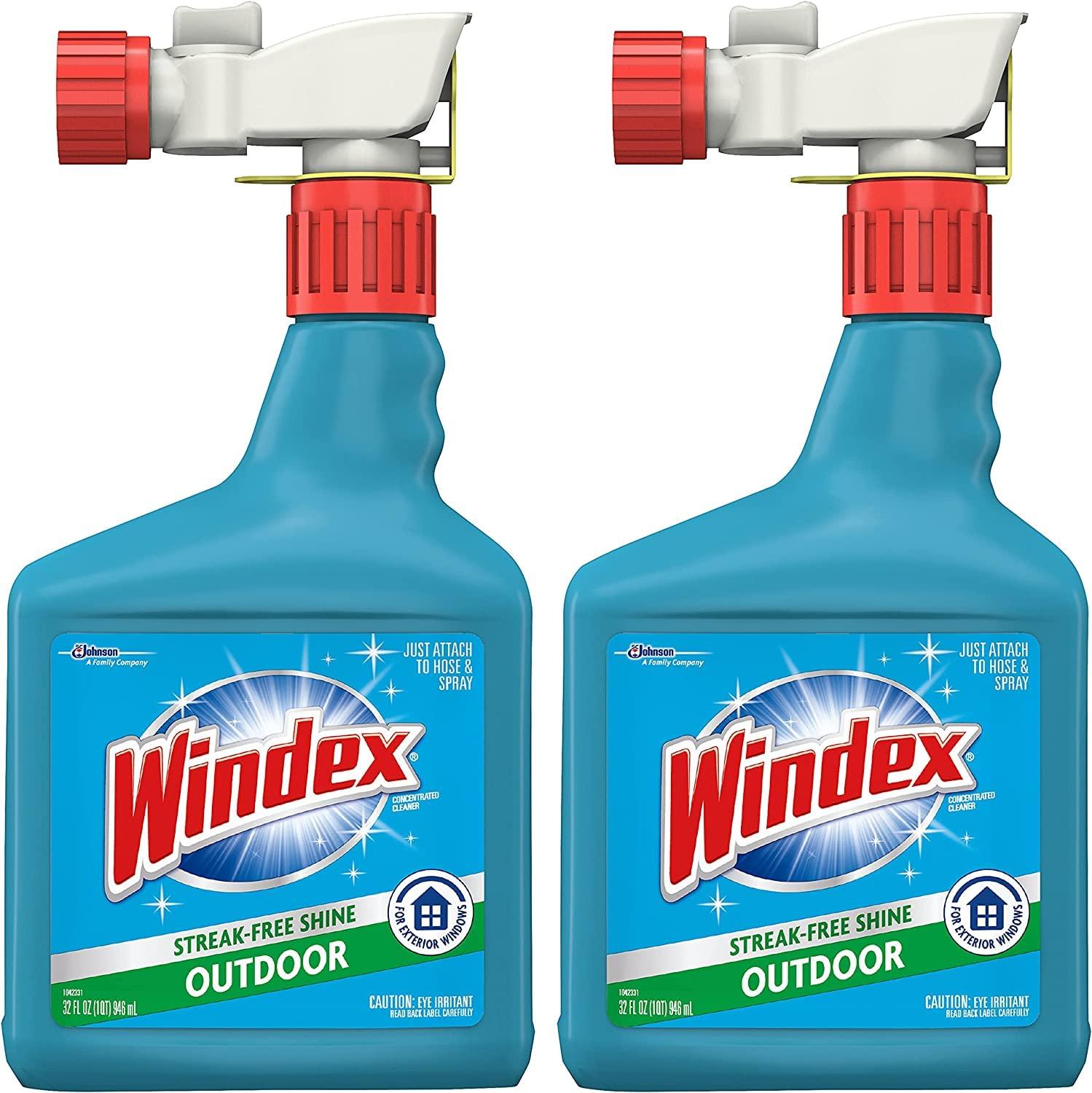 Windex Outdoor Window and Glass Cleaner for Hose Ammonia Free, Concentrated Formula for Deep Outdoor Clean, Patio Cleaner, Compatible With All Hoses, 32 Fl Oz (Pack of 2) - Image 7