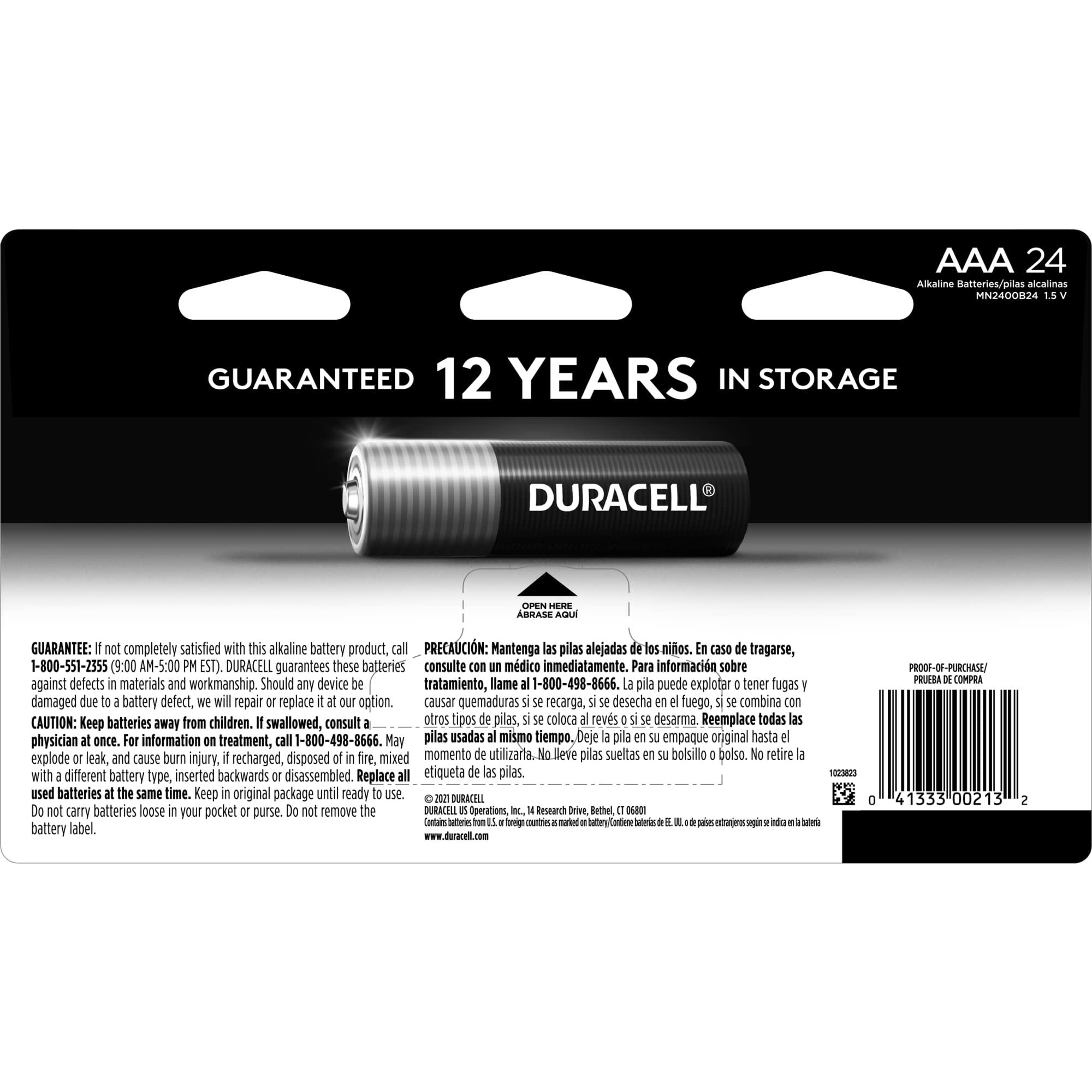 Duracell Coppertop AAA Batteries with Power Boost Ingredients, 24 Count Pack Triple A Battery with Long-Lasting Power, Alkaline AAA Battery for Household and Office Devices - Image 2