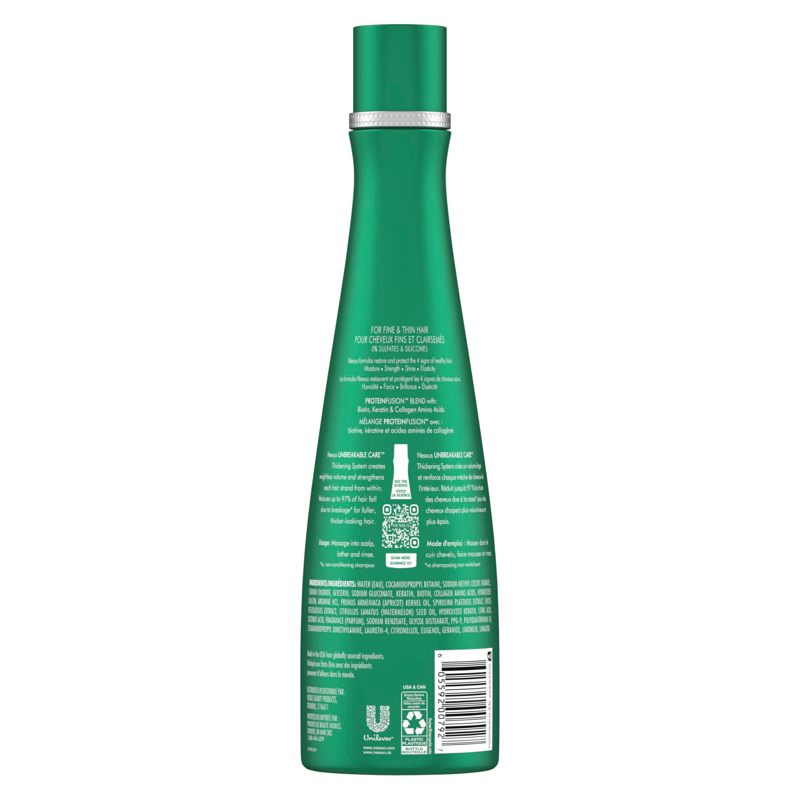 Nexxus Unbreakable Care Anti-Breakage Shampoo With Keratin, Collagen, Biotin For Fine And Thin Hair Sulfate Free Shampoo 13.5 oz - Image 2