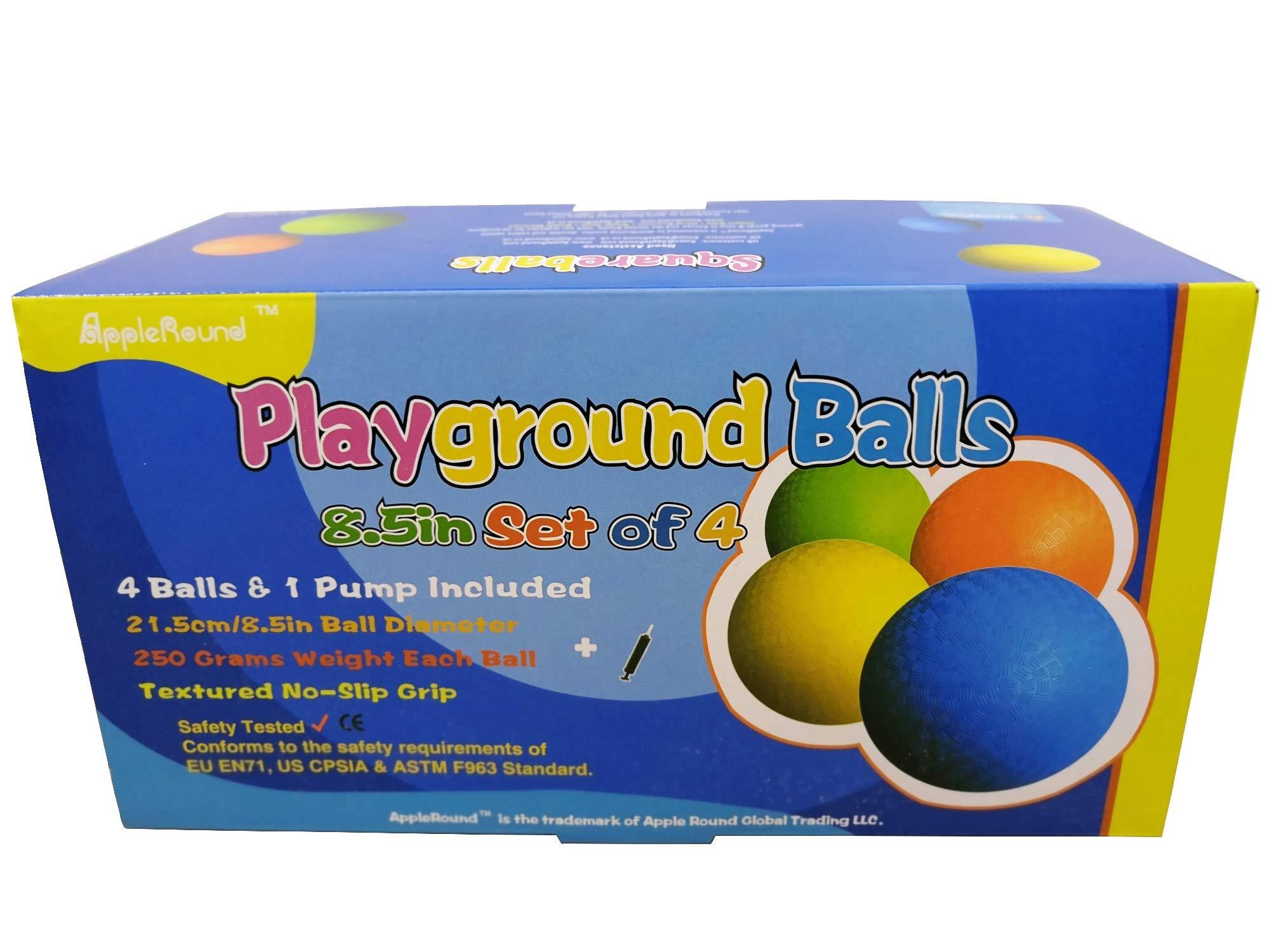 AppleRound 8.5-inch Dodgeball Playground Balls, Pack of 4 Balls with 1 Pump, Official Size for Dodge Ball, Handball, Camps and Schools - Image 2