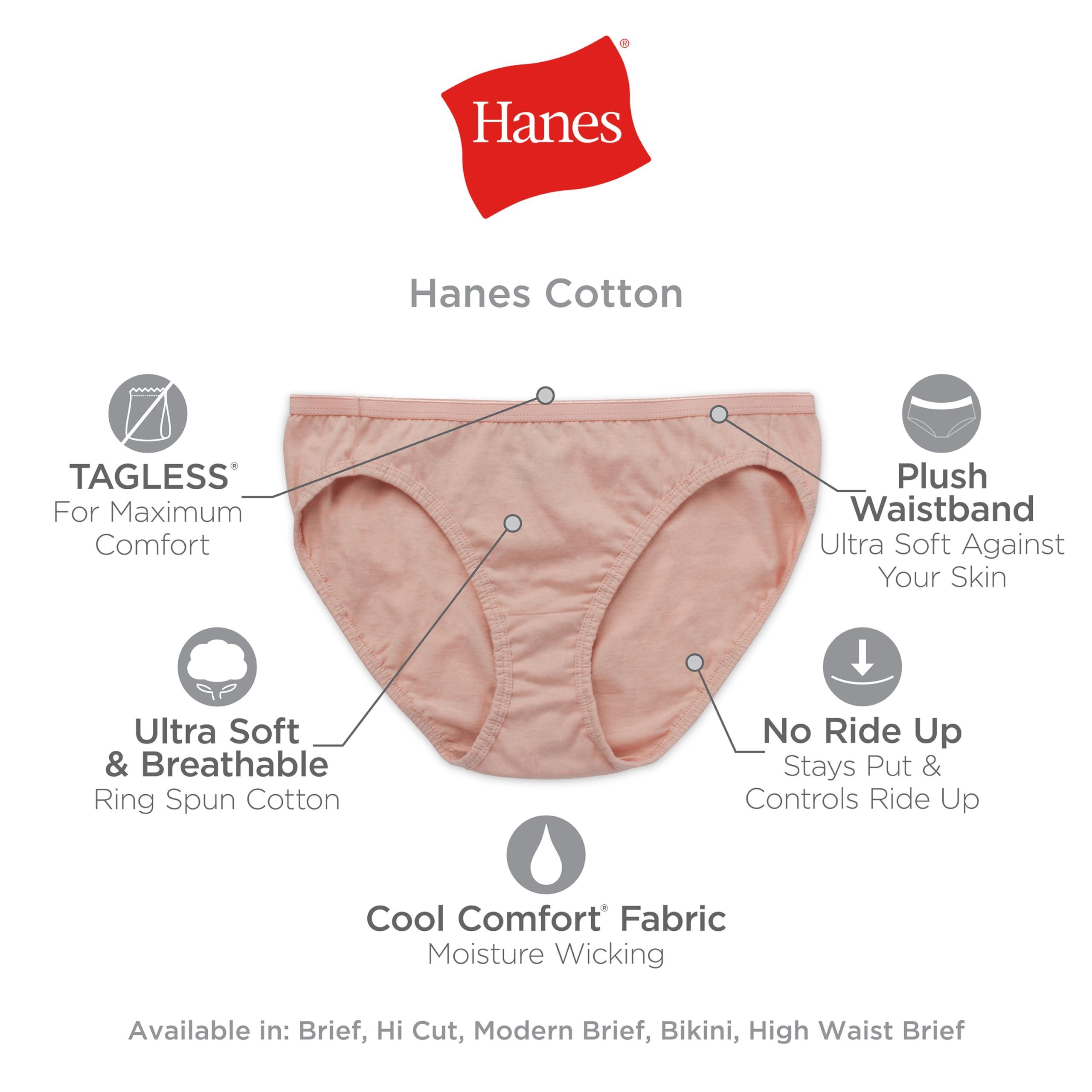 Hanes Women's Bikini Underwear Pack, Classic Cotton Bikini Panties, 10-Pack (Colors May Vary) - Image 5