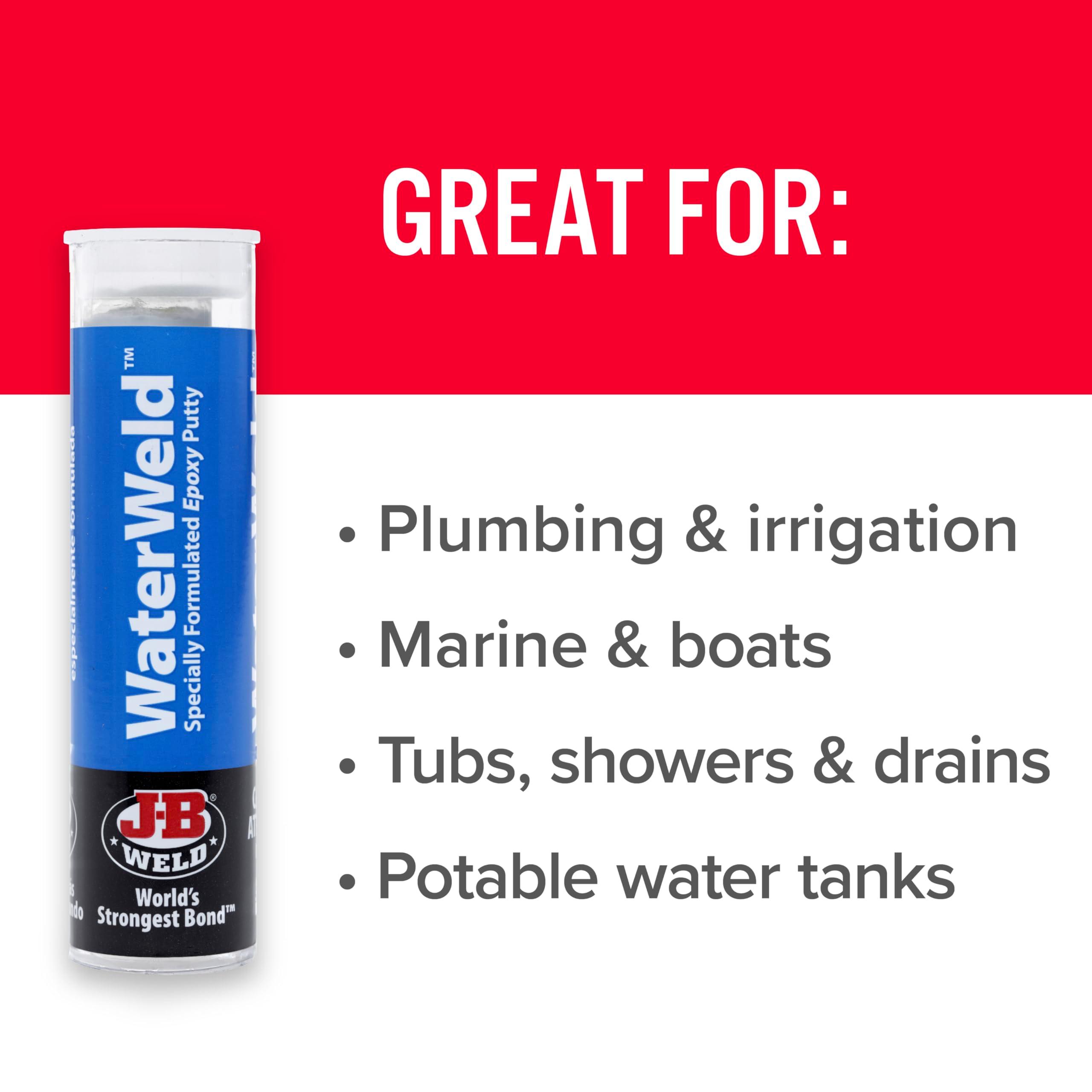 J-B Weld 8277 WaterWeld Epoxy Putty Stick - 2 oz., Off White - Image 3