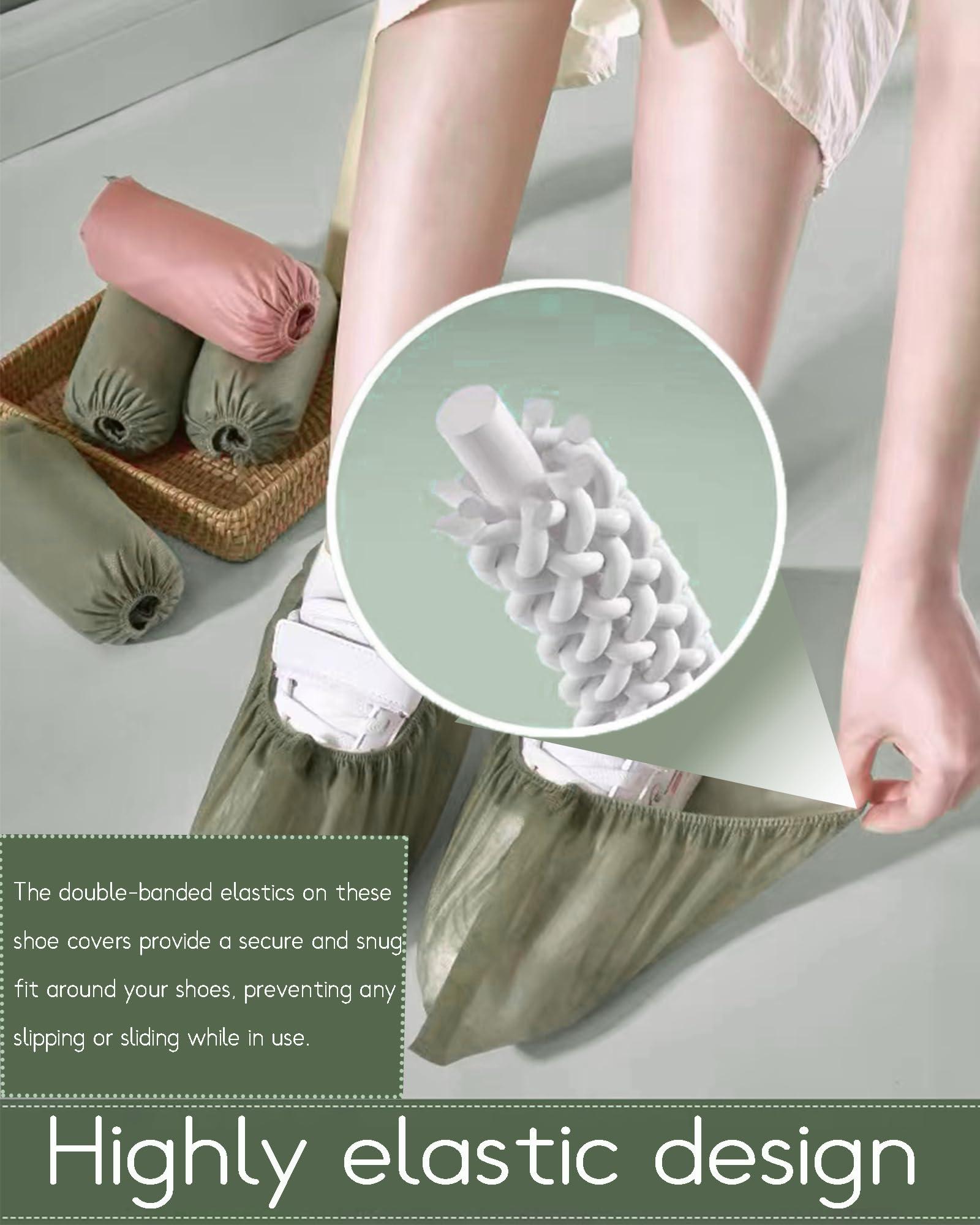 Disposable Shoe Covers 100-Pack(50 Pairs) Multi-color Indoor Thickened Non-Woven Fabric Dustproof Booties Home Slip Resistant Shoe Covers - Image 6