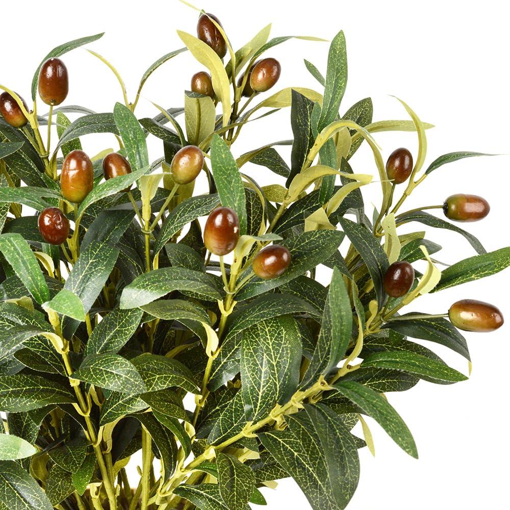 HANDIC Olive Branch 5pcs Olive Branches for Vases Filler Artificial Greenery Stems Artificial Olive Branch Stems Faux Fake Olive Branches (18inch/Branches) (5, Green) - Image 4