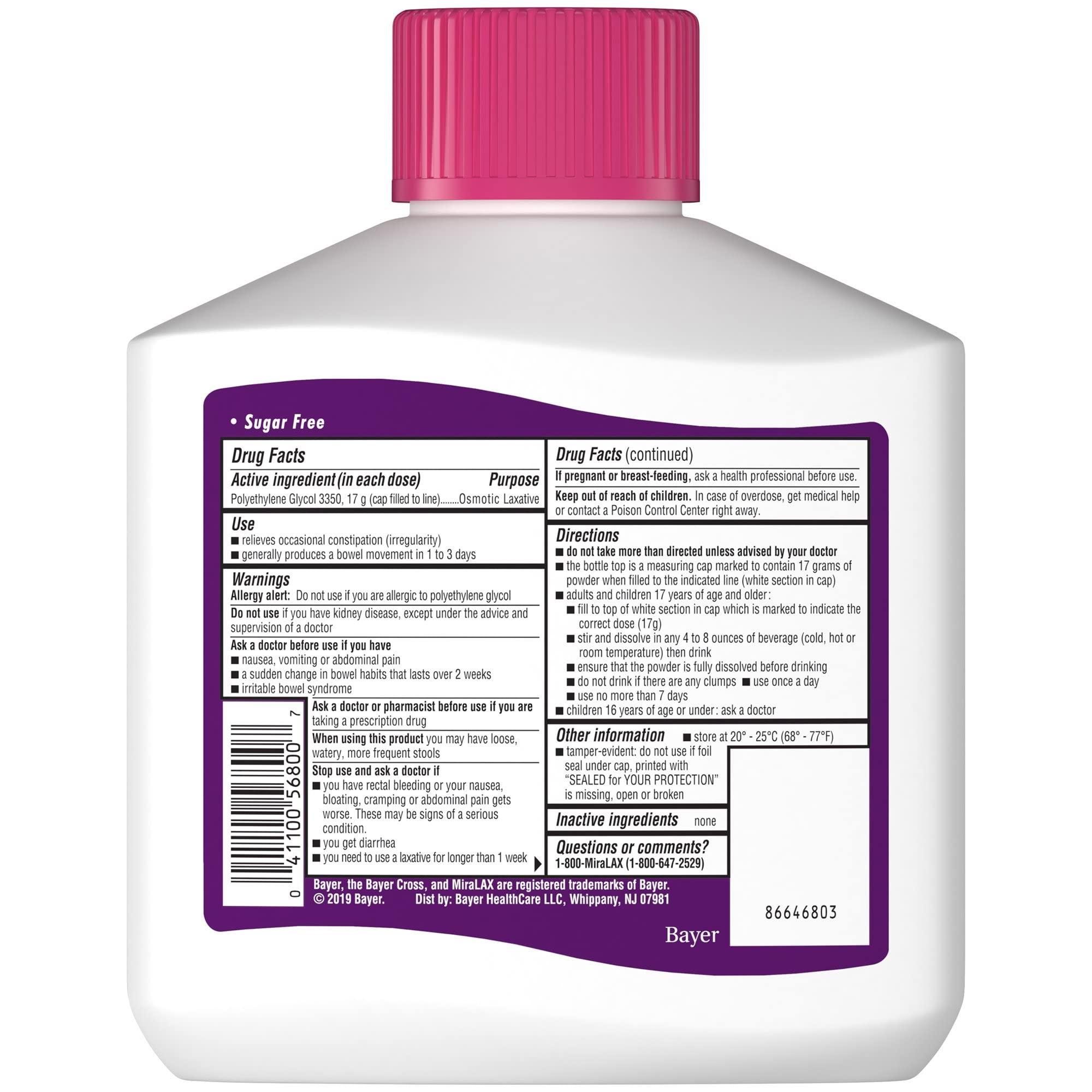 Miralax Laxative Powder for Solution Unflavored - 26.9 oz, Pack of 2 - Image 8