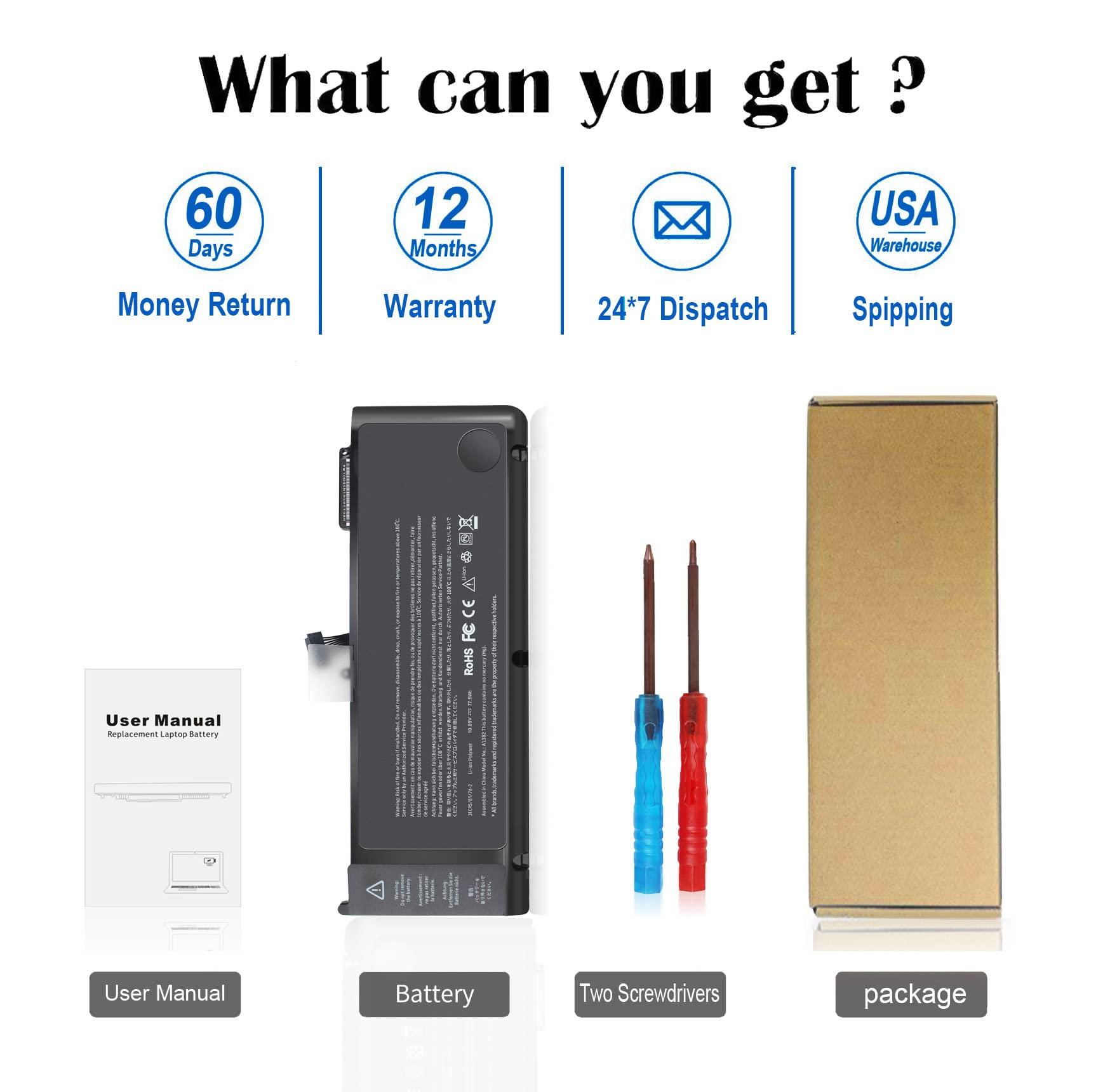 ZAYAUPVL A1382 A1286 Battery for MacBook Pro 15 inch (only for Early 2011 Late 2011 Mid 2012) MC721LL/A MC723LL/A MD035LL/A MD318LL/A MD322LL/A MD103LL/A MD104LL/A - 12 Months Warranty - Image 6