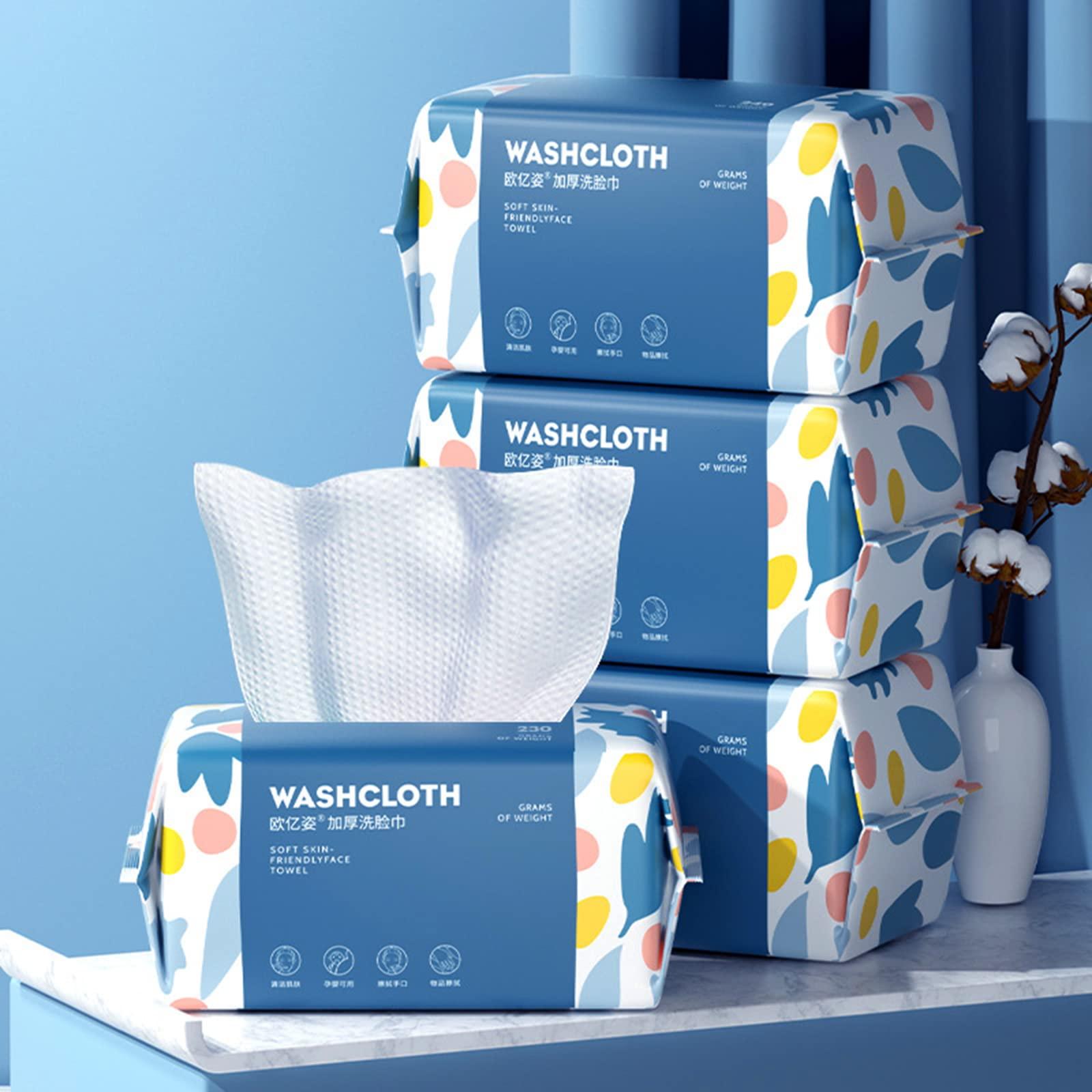 100 Count Disposable Face Towel,Thickening Ultra Soft Washcloths,Facial Cotton Tissue,Lint-free cotton dry wipes Multi-Purpose for Skin Care,Make-up Wipes,Face Wipes and Facial Cleansing - Image 8
