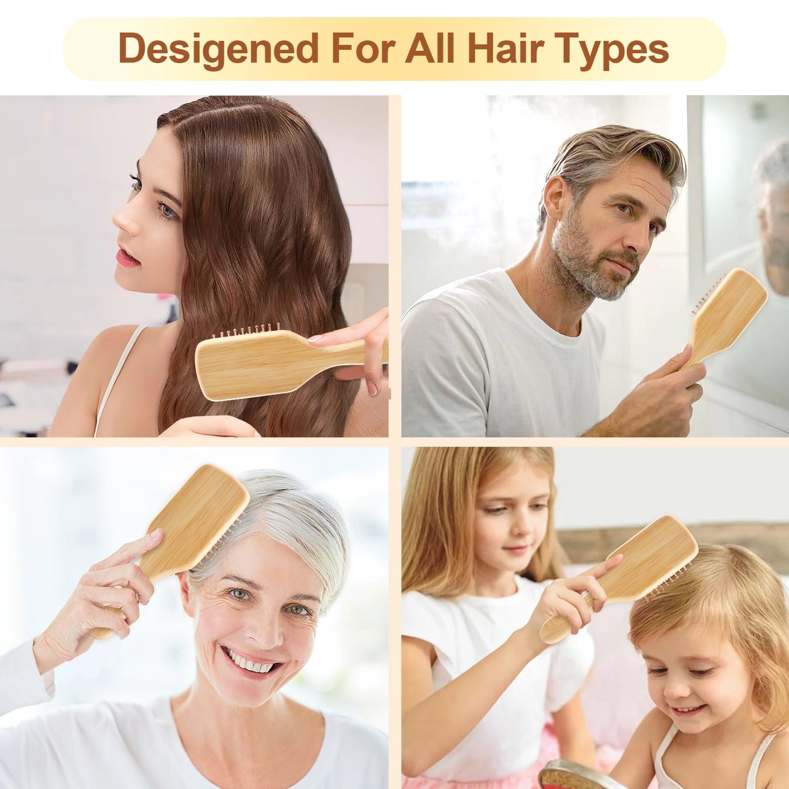 Arshray Wooden Bamboo Hair Brush with Wooden Handle and Bamboo Bristles,Reduces Static,Ideal for Dry,Curly,Thick,Thin and Straight Hair - Image 5