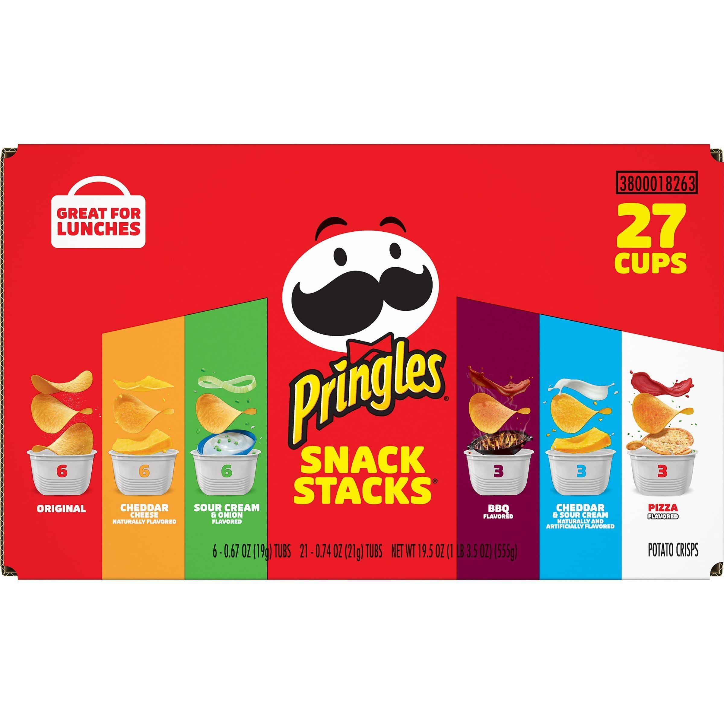 Pringles Potato Crisps Chips, Snack Stacks, Lunch Snacks, Office and Kids Snacks, Variety Pack (27 Cups) - Image 5