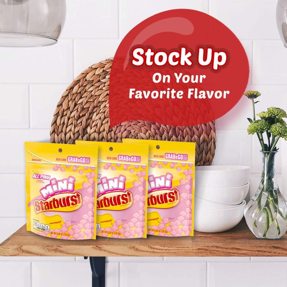 STARBURST Minis All Pink Fruit Chews Candy, 8 Oz Grab N Go Resealable Bag (Pack Of 8) - Image 4