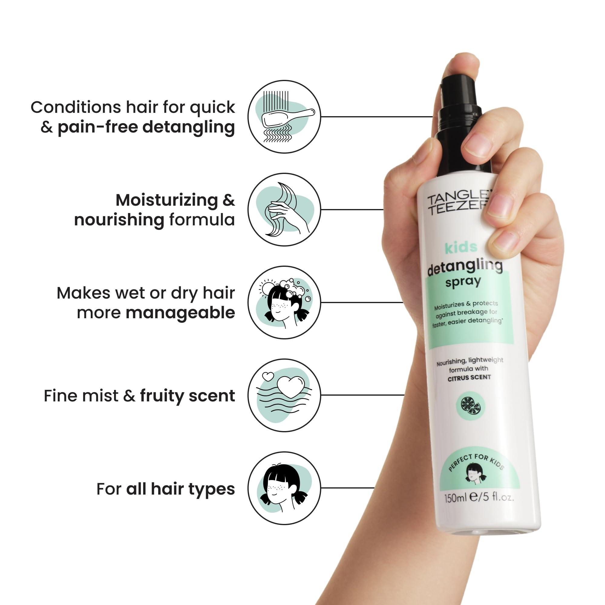 TANGLE TEEZER Hair Detangler Spray for Kids, Vegan and Sulfate-Free with a Fresh & Fruity Scent, for all Hair Types, 5 Fl Oz - Image 2